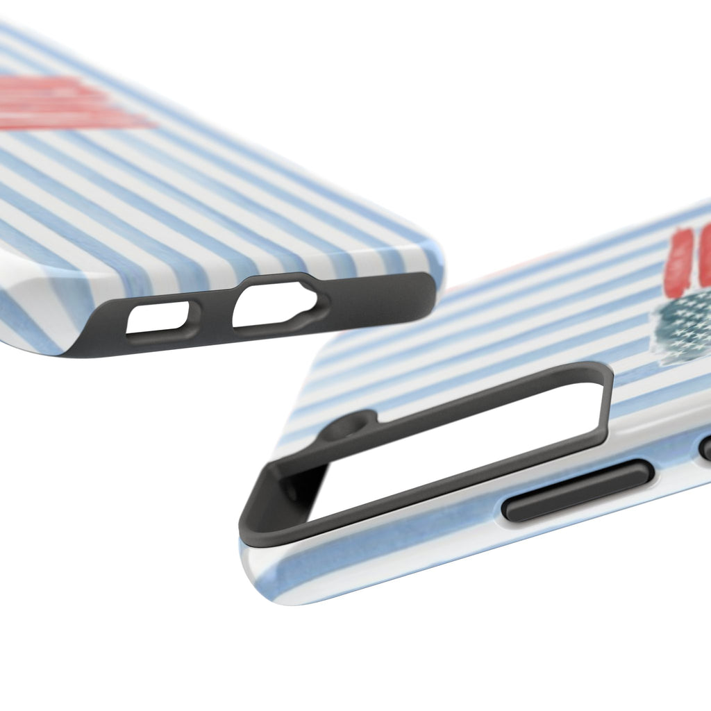 American Flag Watercolor Tough Phone Case — Blue Striped Patriotic Phone Case