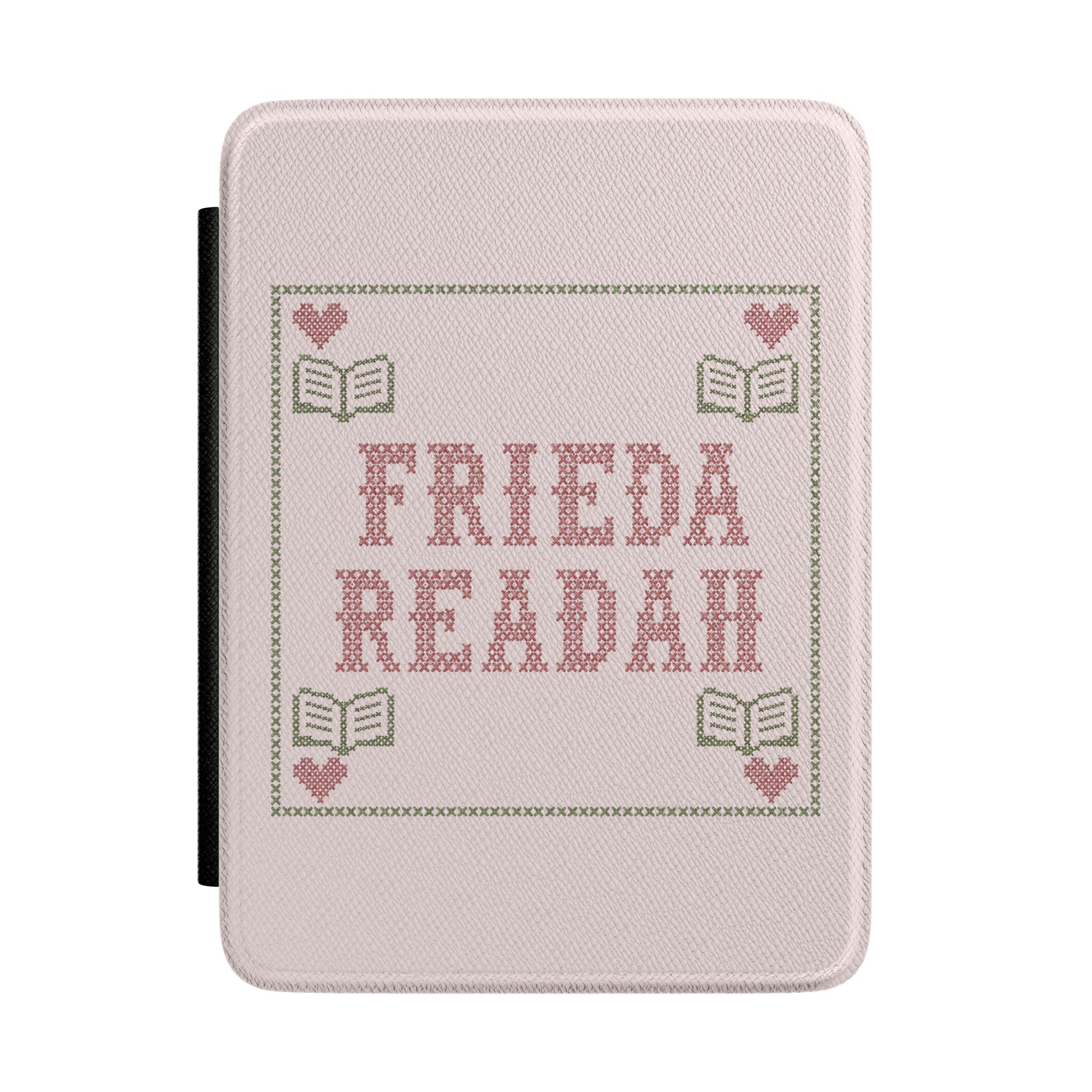 Personalized 'Frieda Readah' Kindle Case – Cross-Stitch Booklover Cover