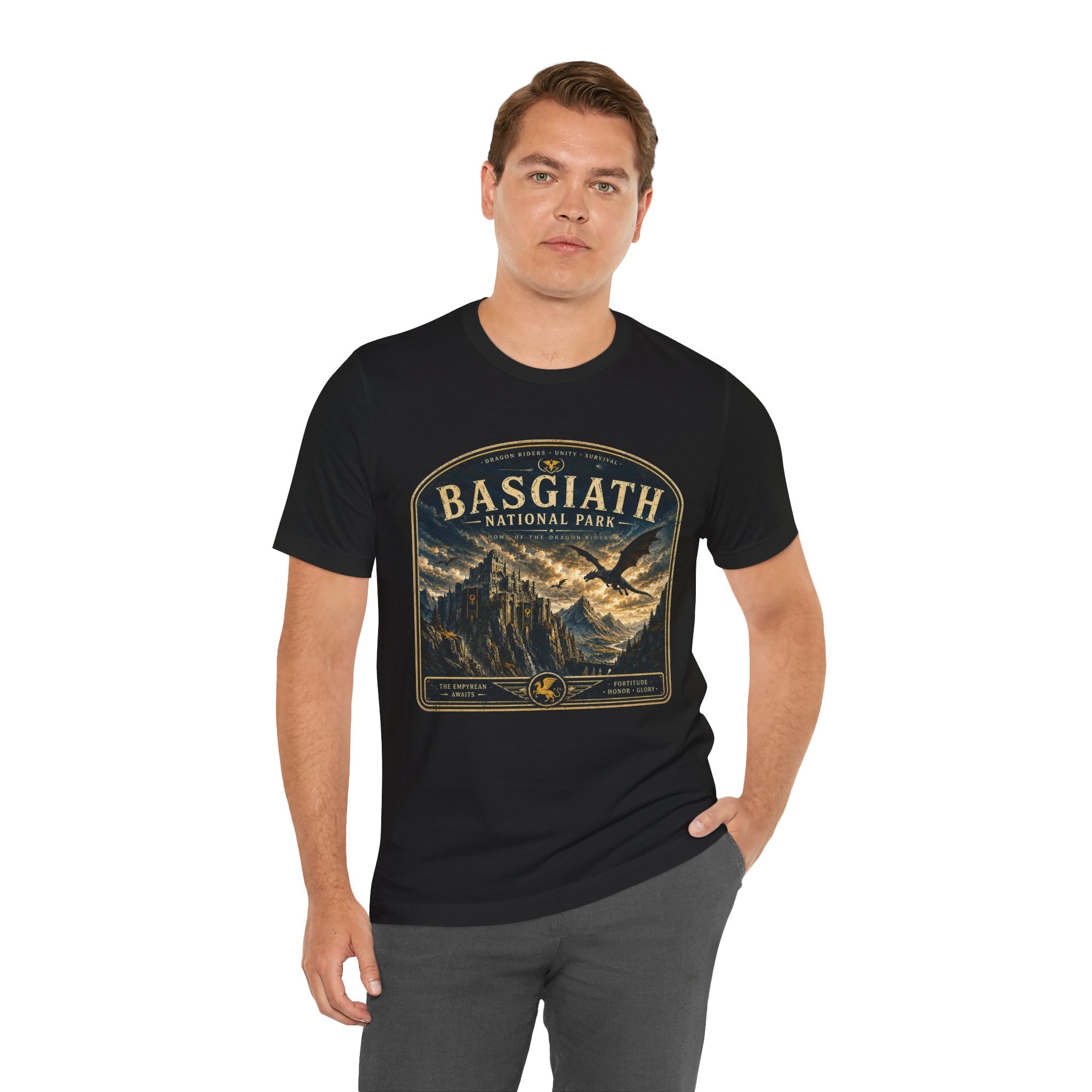 Basgiath National Park Graphic Tee – Vintage Mountain Adventure T-Shirt