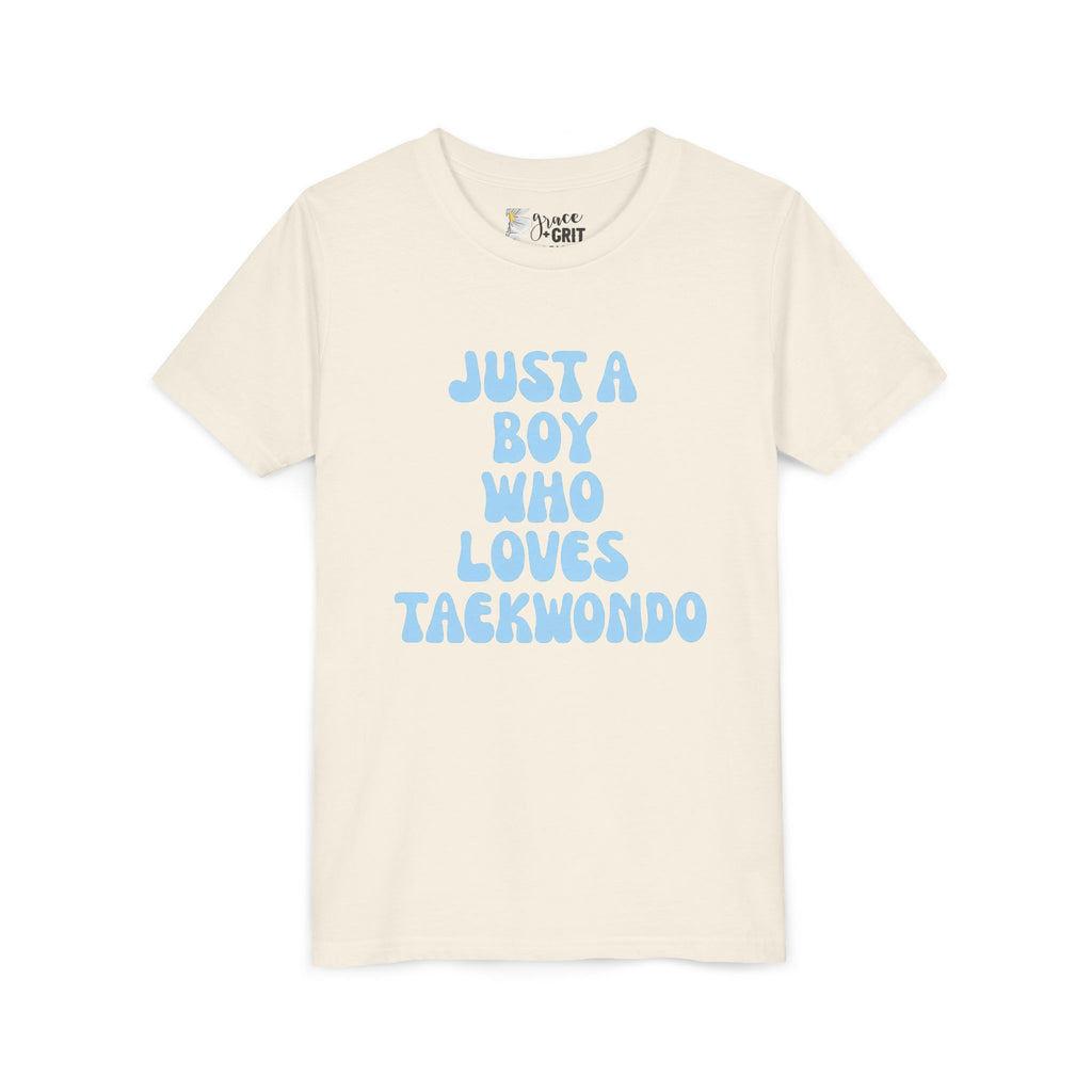 Youth Tee — "Just A Boy Who Loves Taekwondo" Martial Arts Shirt