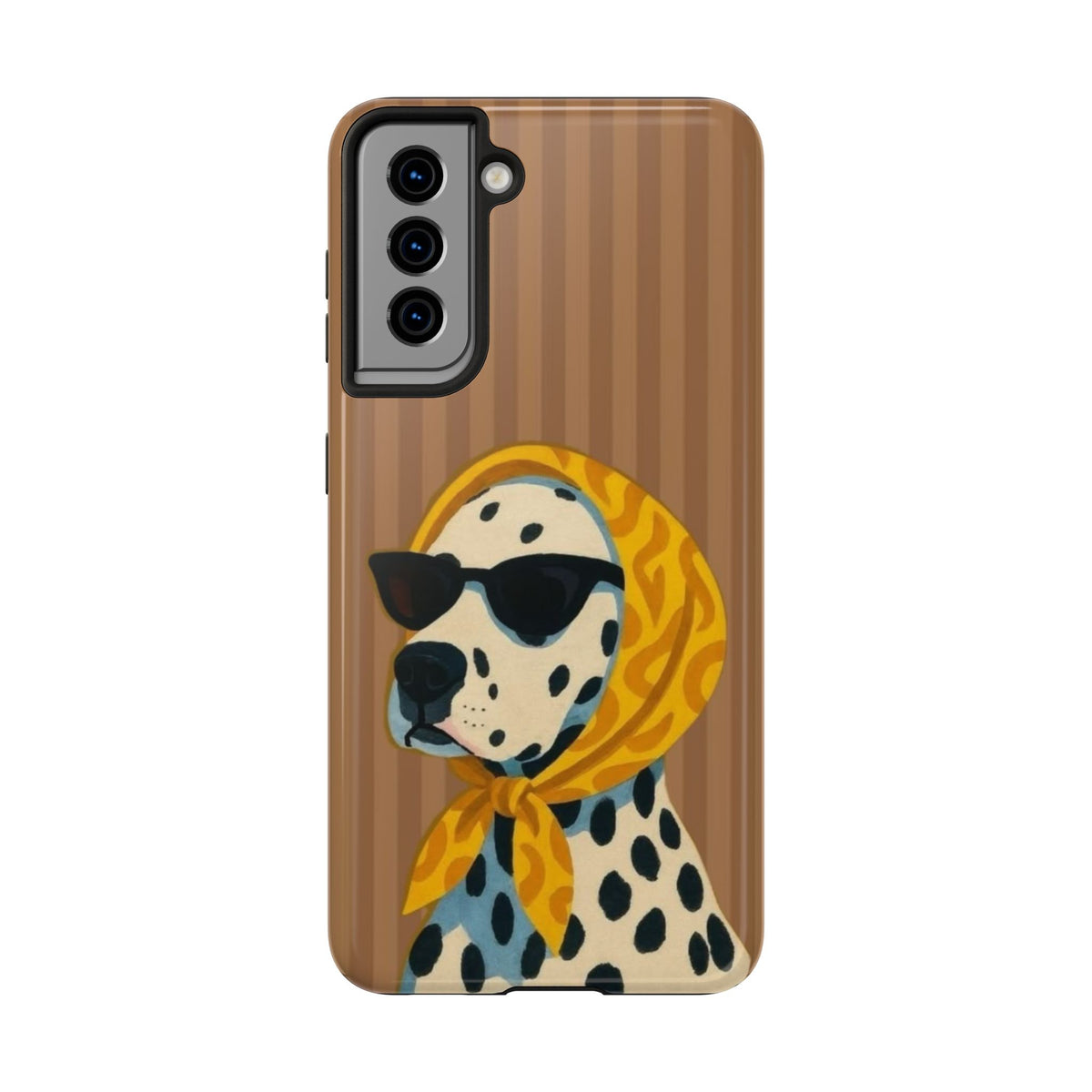 Dalmatian in Scarf Tough Phone Case — Retro Dog Print Protective Cover