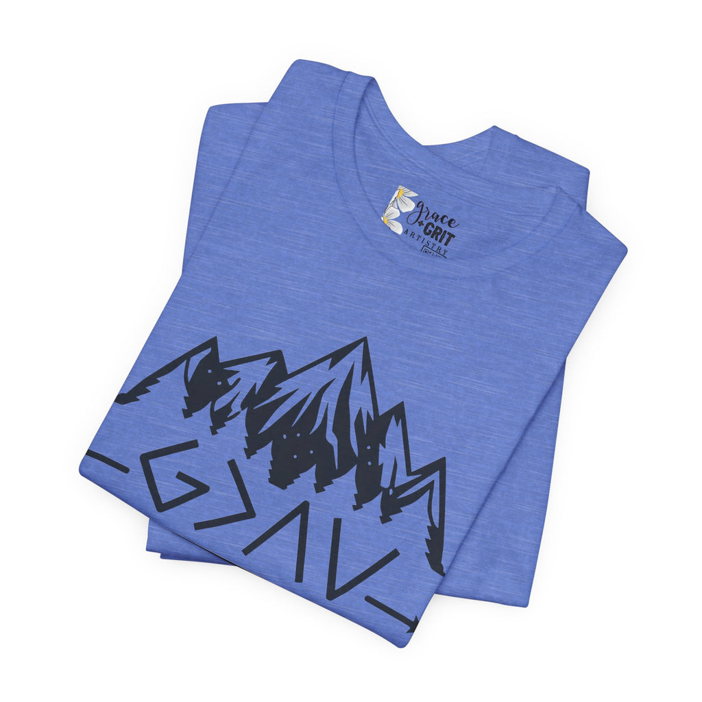 Mountain Camp Tee – Geometric Adventure Graphic T-Shirt