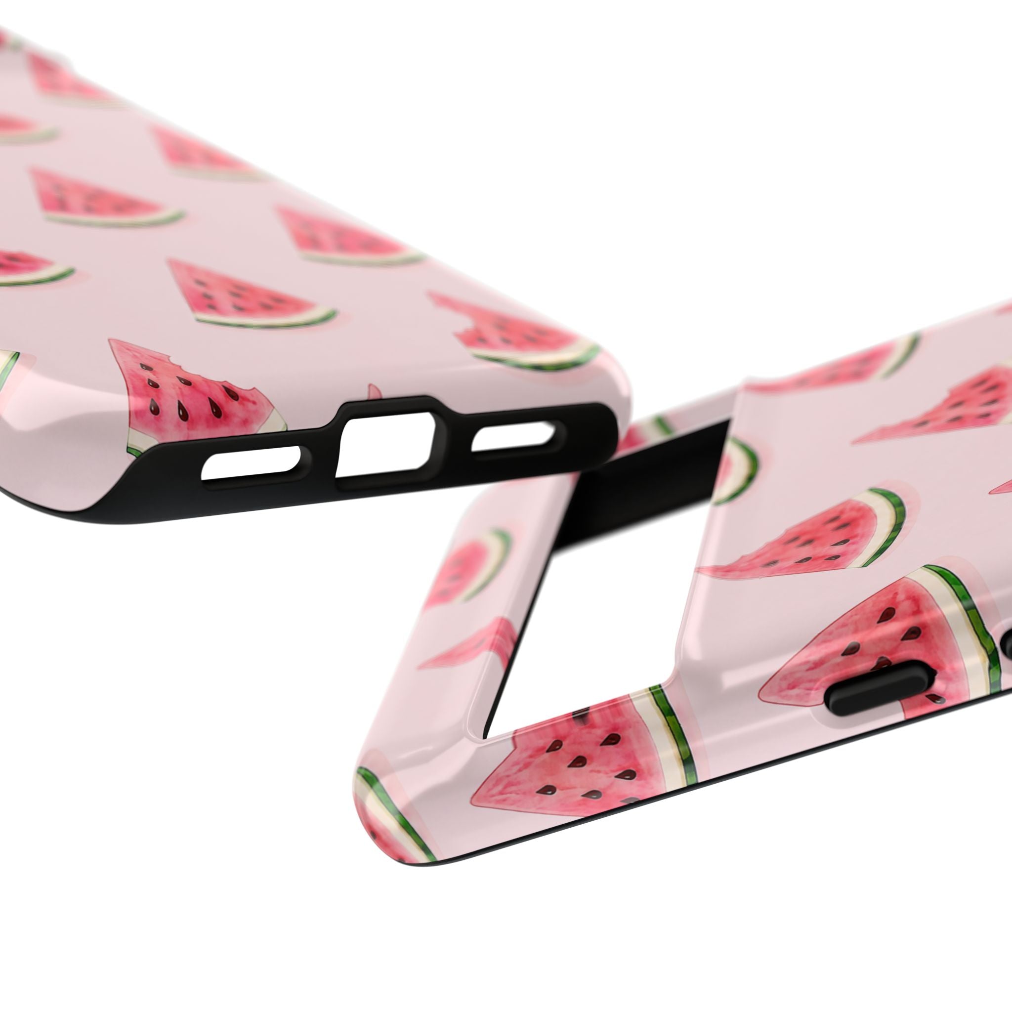 Watermelon Pattern Tough Phone Case — Pink Fruit Slice Protective Case
