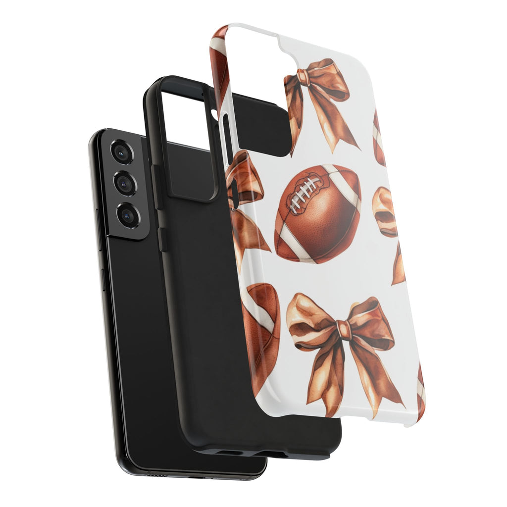Tough Phone Case – Football & Bow Pattern
