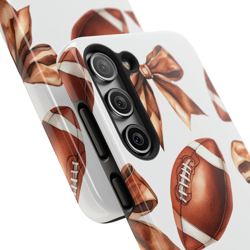 Tough Phone Case – Football & Bow Pattern