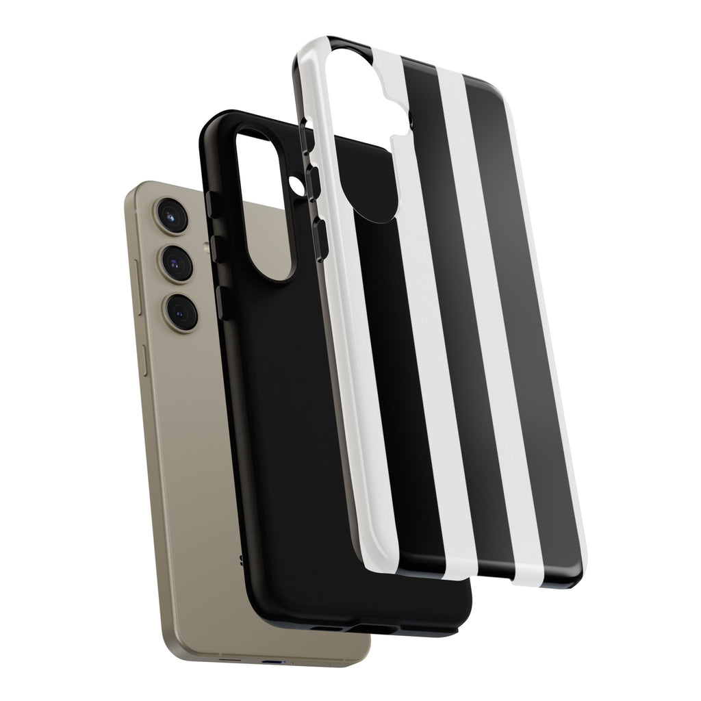 Black & White Vertical Stripe Phone Case — Tough Protective iPhone Cover