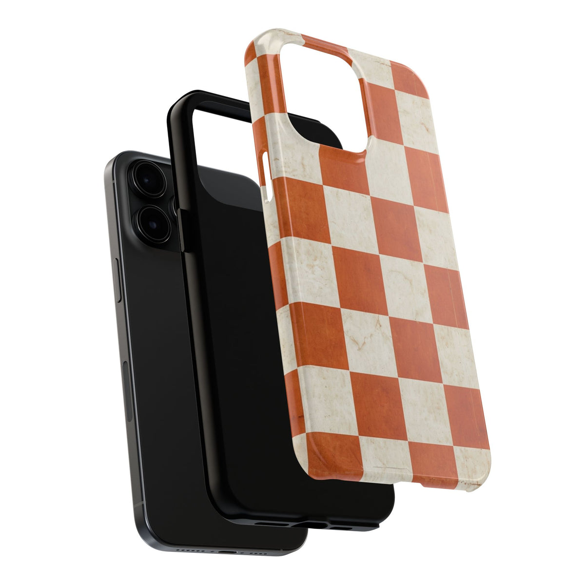 Orange and Cream Checkerboard Tough Phone Case