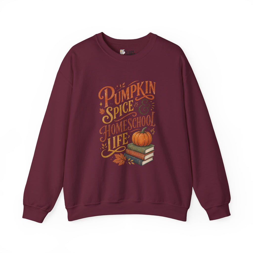 Pumpkin Spice Homeschool Life Sweatshirt – Fall Cozy Crewneck for Homeschool Moms & Teachers