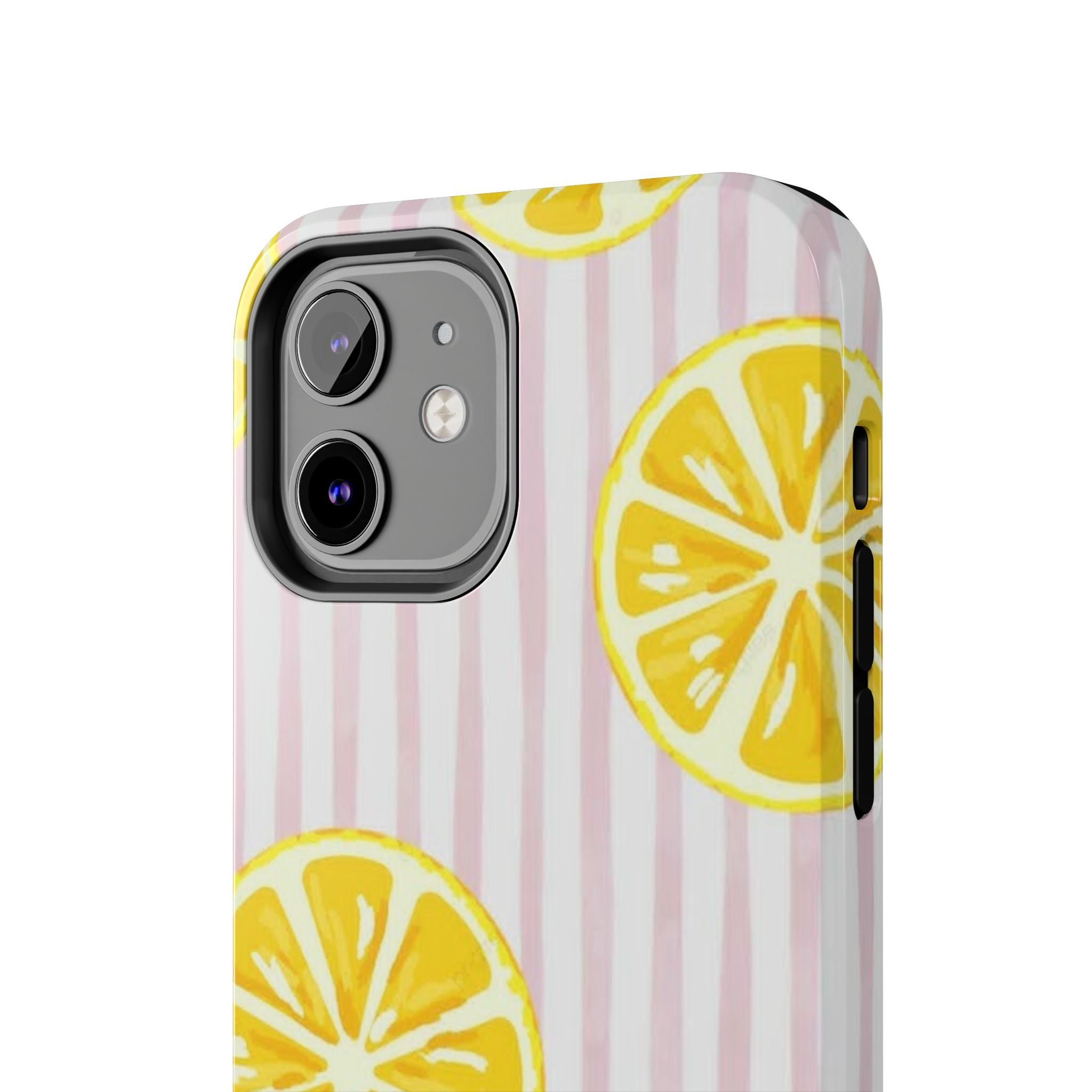 Lemon Slice Tough Phone Case — Pink Stripe Summer Protective Cover