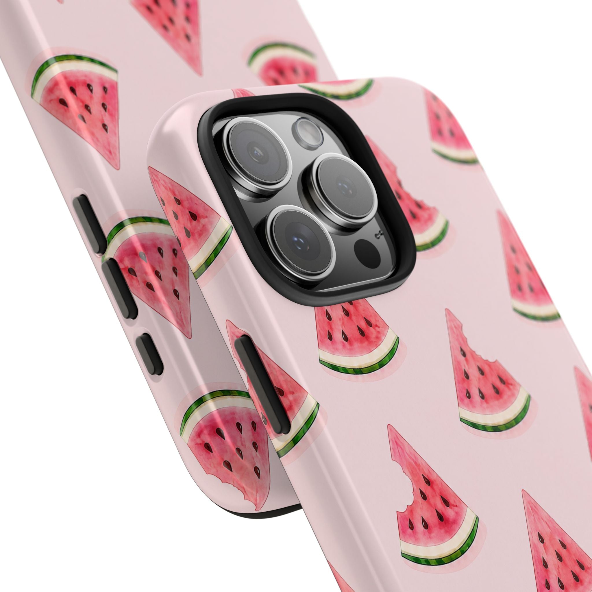 Watermelon Slice Tough Phone Case — Pink Fruit Pattern, Summer Phone Cover