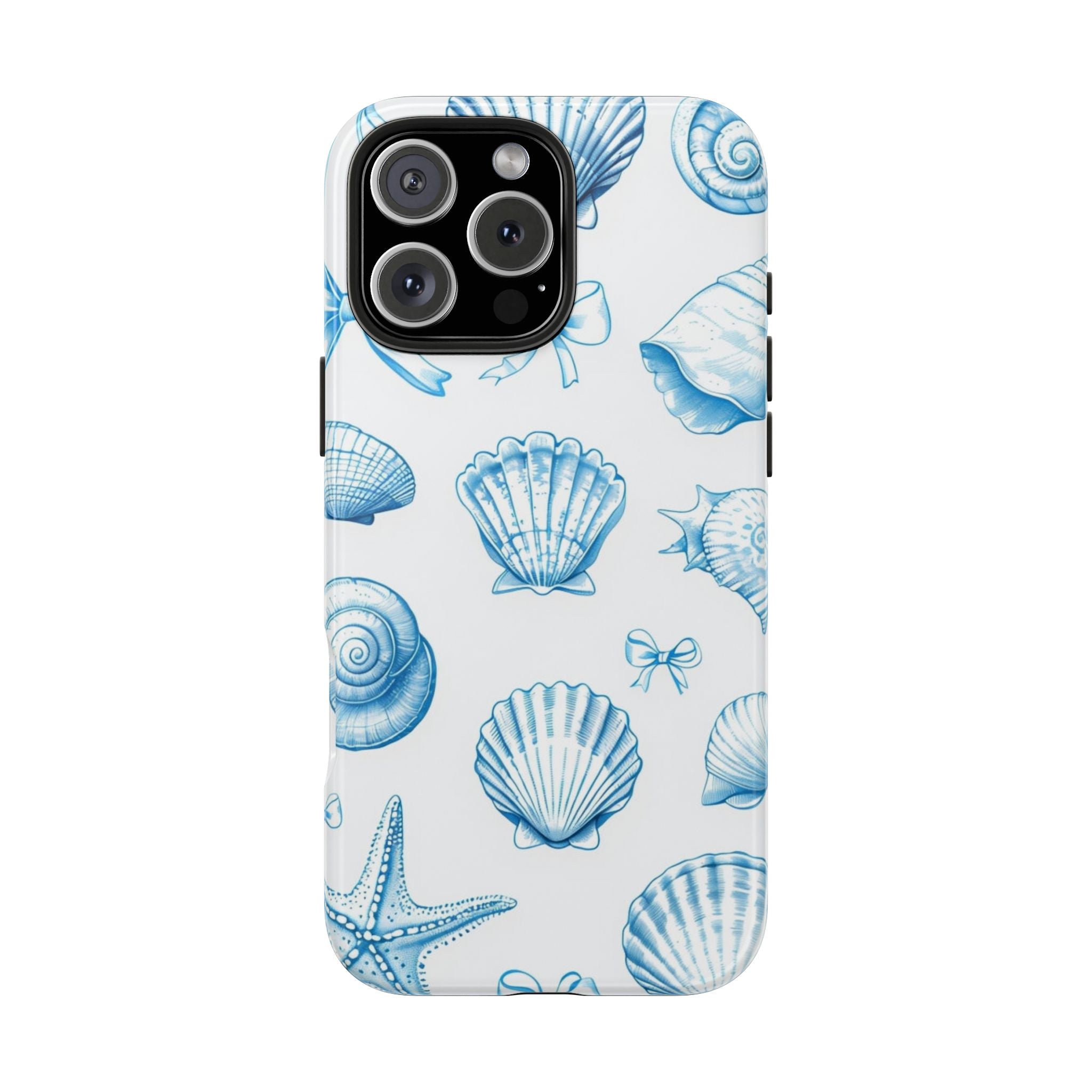 Seashell Blue Tough Phone Case – Coastal Shell Pattern Protective Cover