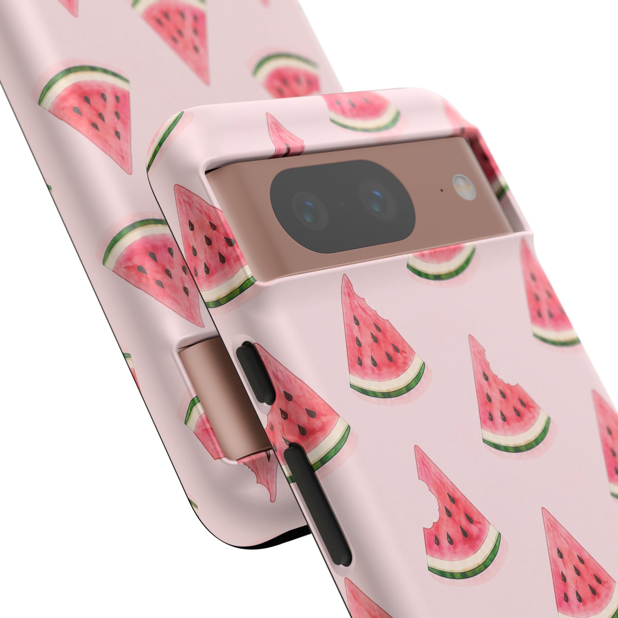 Watermelon Pattern Tough Phone Case — Pink Fruit Slice Protective Case