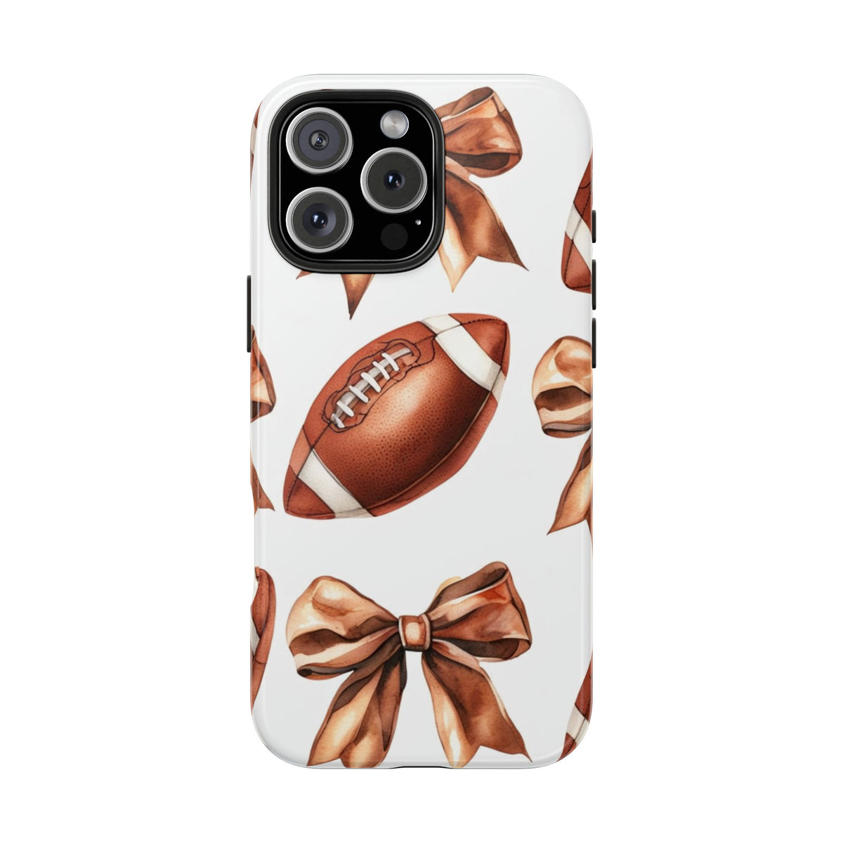 Tough Phone Case – Football & Bow Pattern