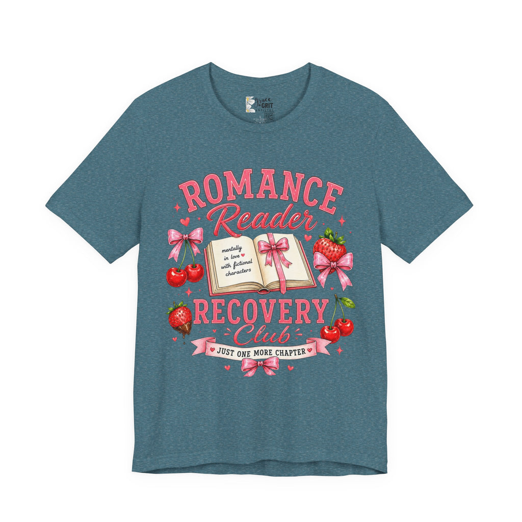 Romance Reader Recovery Club Tee — “Just One More Chapter” Graphic Shirt