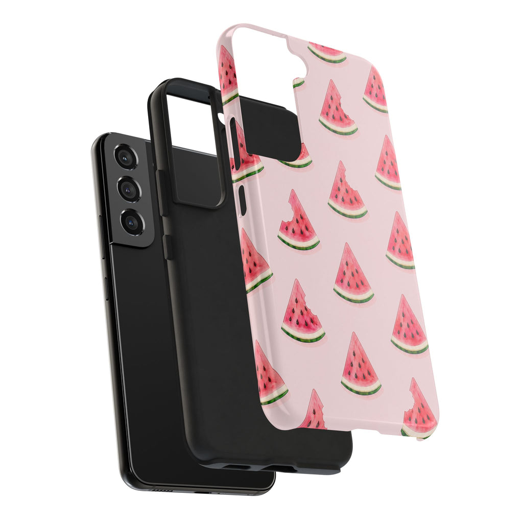 Watermelon Slice Tough Phone Case — Pink Fruit Pattern, Summer Phone Cover