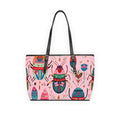 Colorful Cactus Pattern PU Leather Shoulder Bag