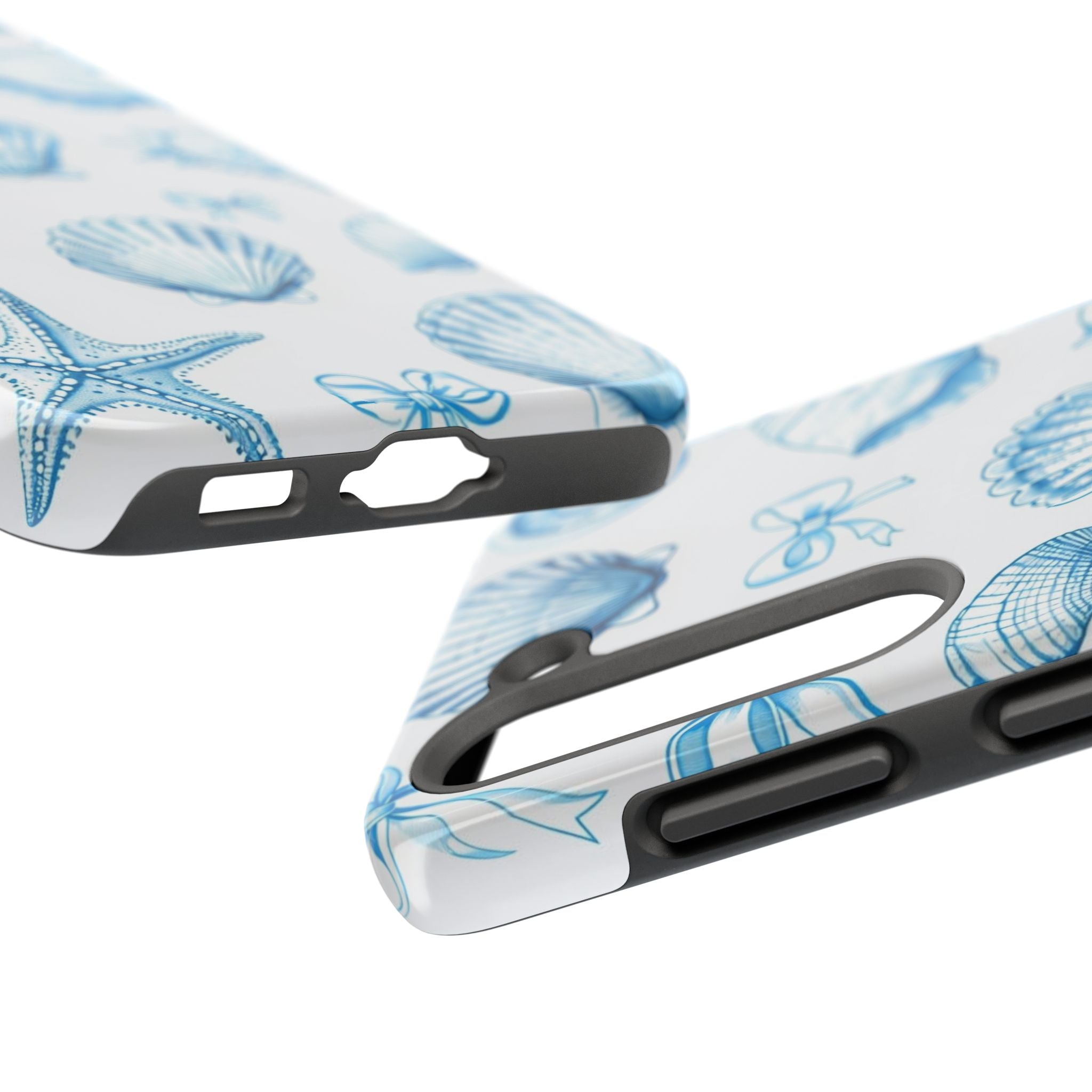 Seashell Blue Tough Phone Case – Coastal Shell Pattern Protective Cover