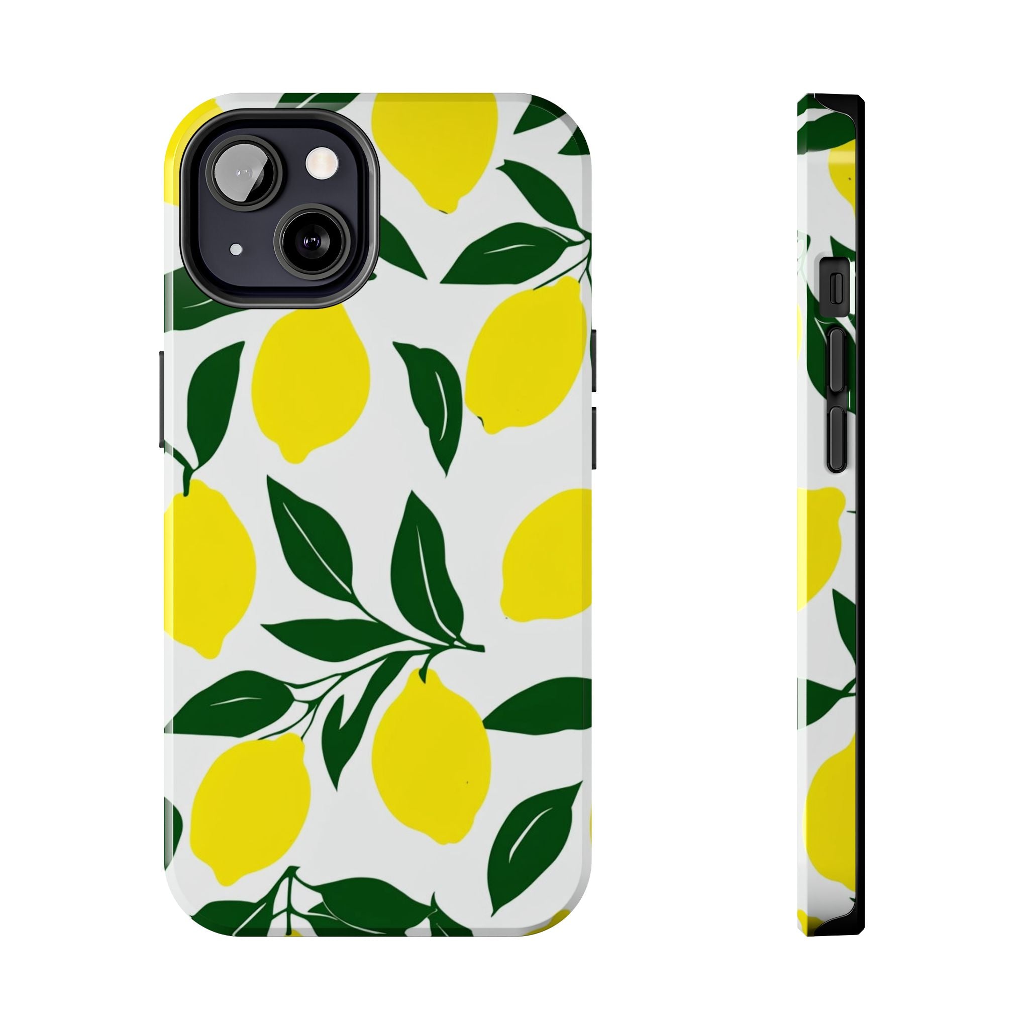 Lemon Pattern Tough Phone Case — Bright Citrus Protective Phone Cover