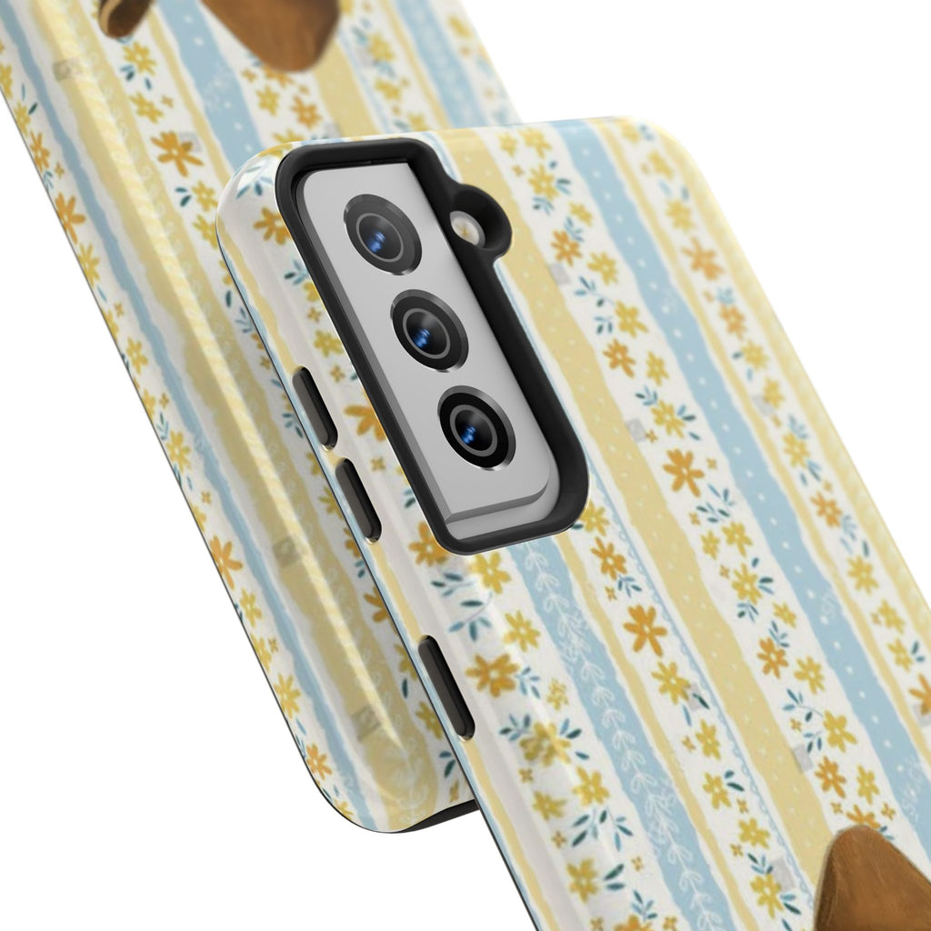 Cowboy Goose Tough Phone Case — Cute Farm Animal iPhone Case with Floral Stripes