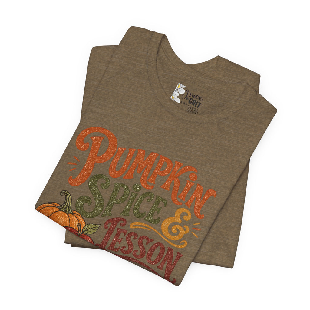 Pumpkin Spice & Lesson Plans Tee — Teacher Fall Pumpkin Shirt