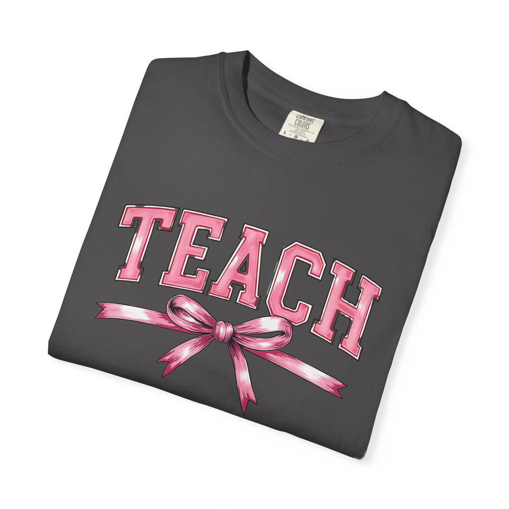 Teach Pink Bow Teacher T-Shirt