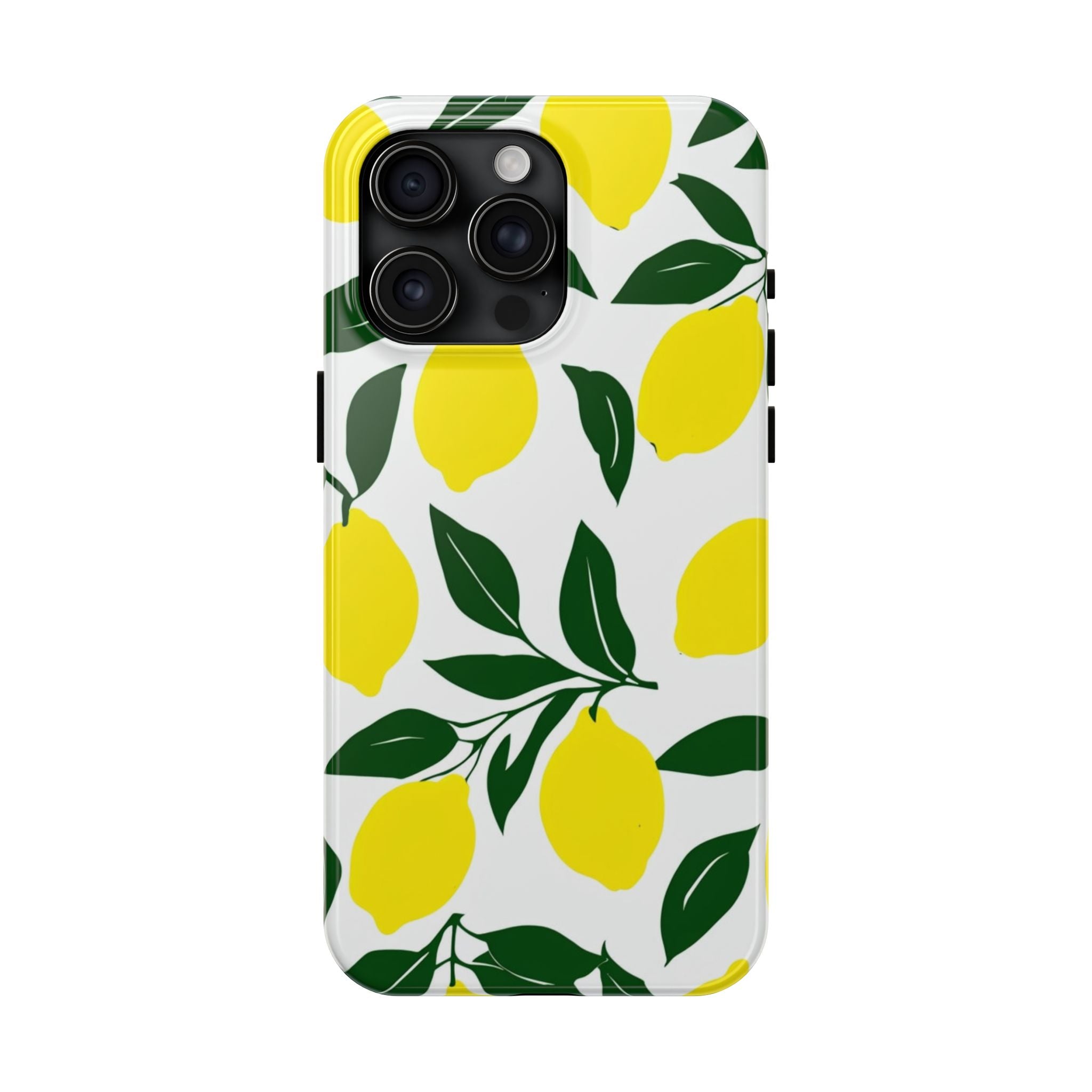 Lemon Pattern Tough Phone Case — Bright Citrus Protective Phone Cover