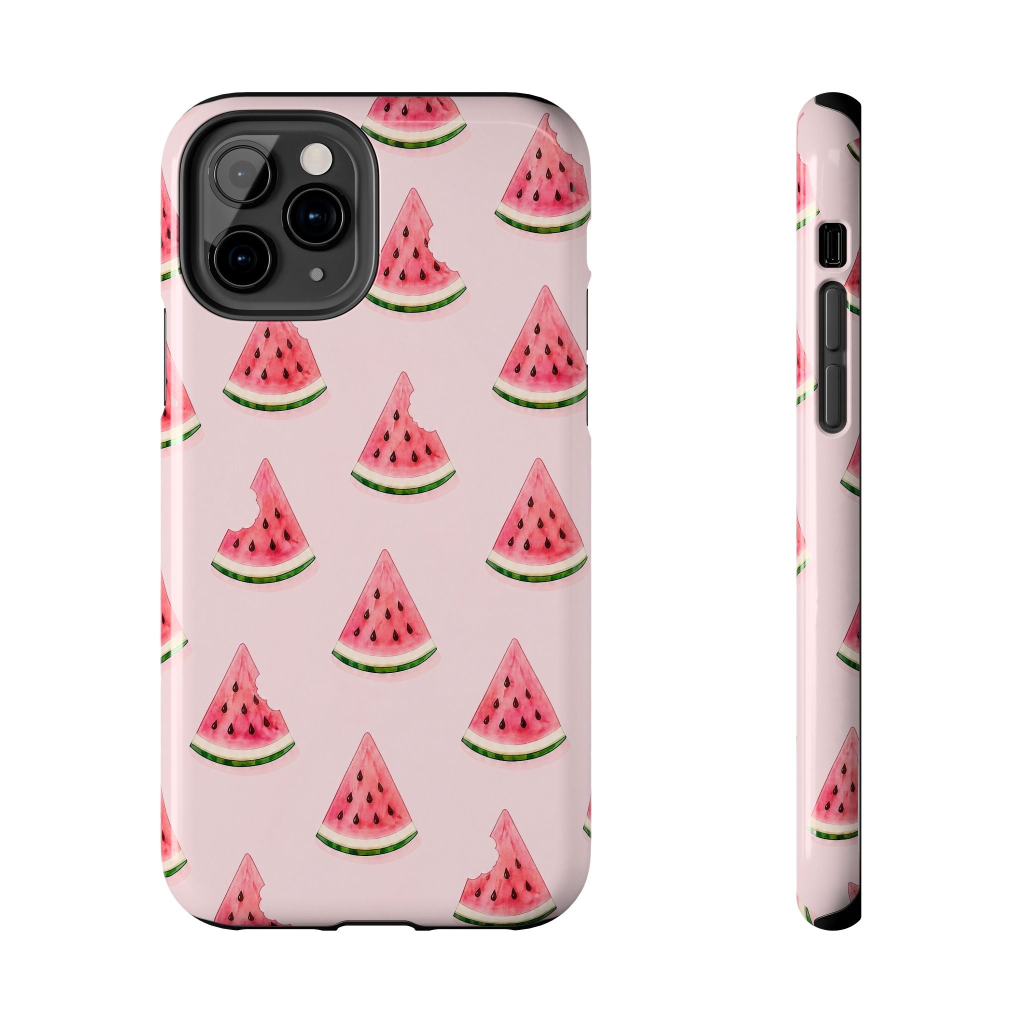 Watermelon Slice Tough Phone Case — Pink Fruit Pattern, Summer Phone Cover