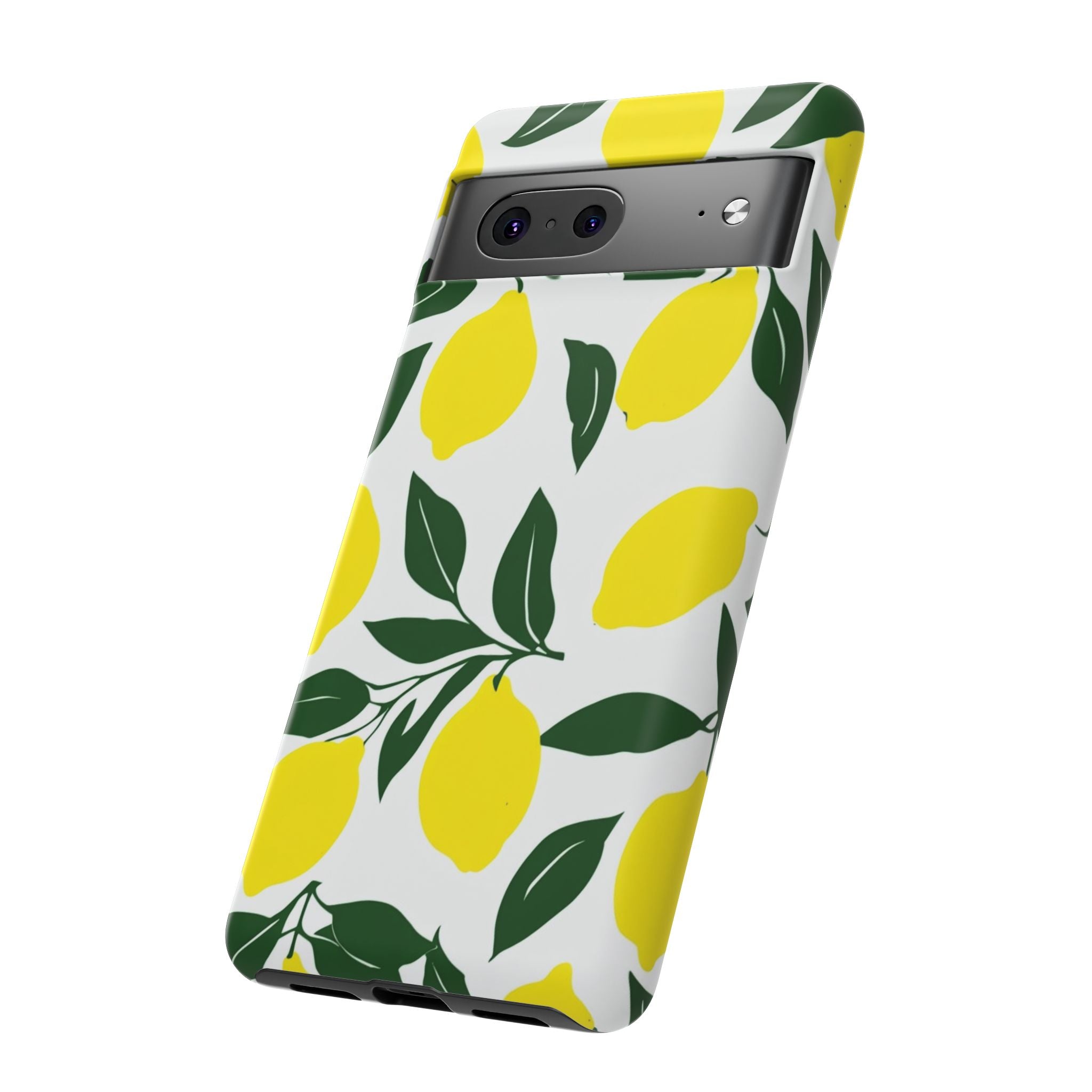 Lemon Pattern Tough Phone Case — Bright Citrus Protective Cover