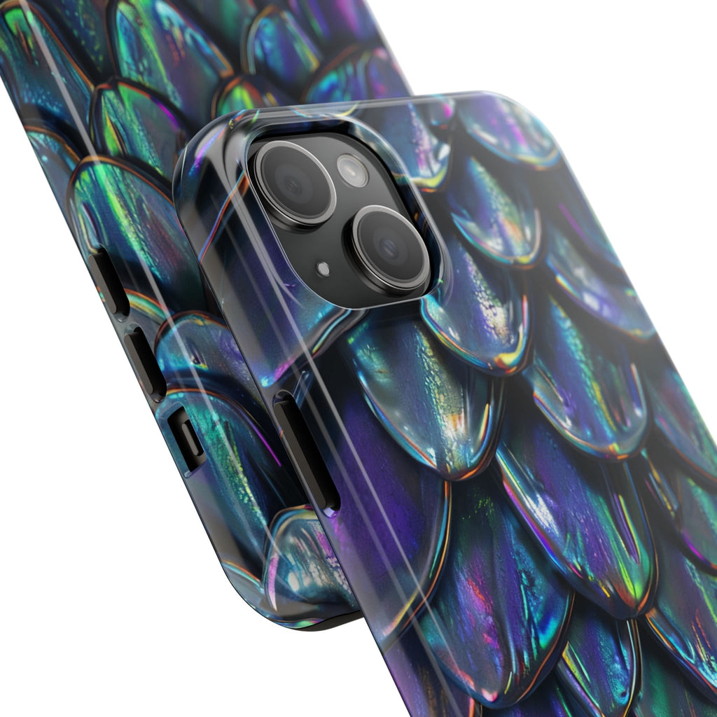 Holographic Mermaid Scale Tough Phone Case — Iridescent Protective Phone Cover