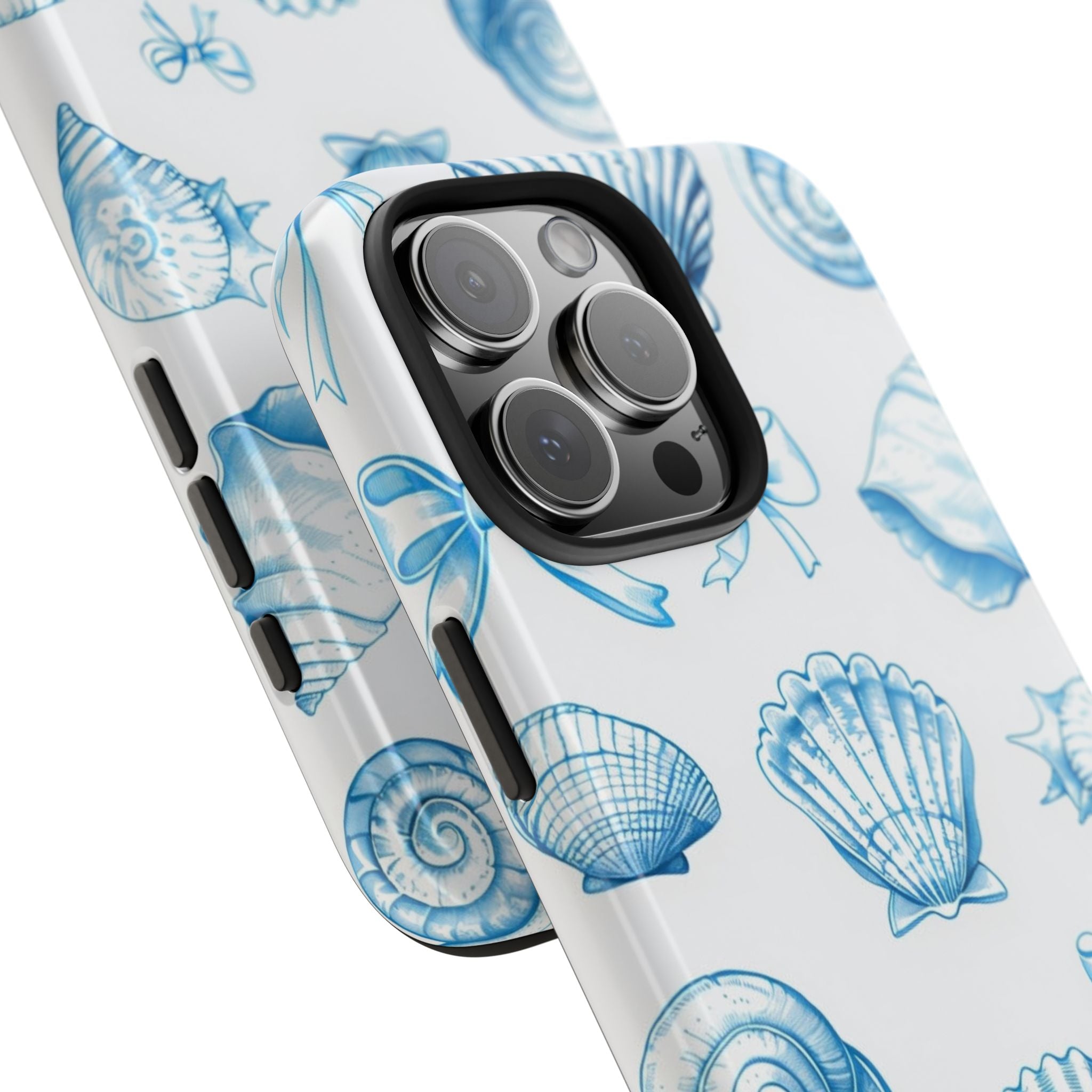 Seashell Blue Tough Phone Case – Coastal Shell Pattern Protective Cover