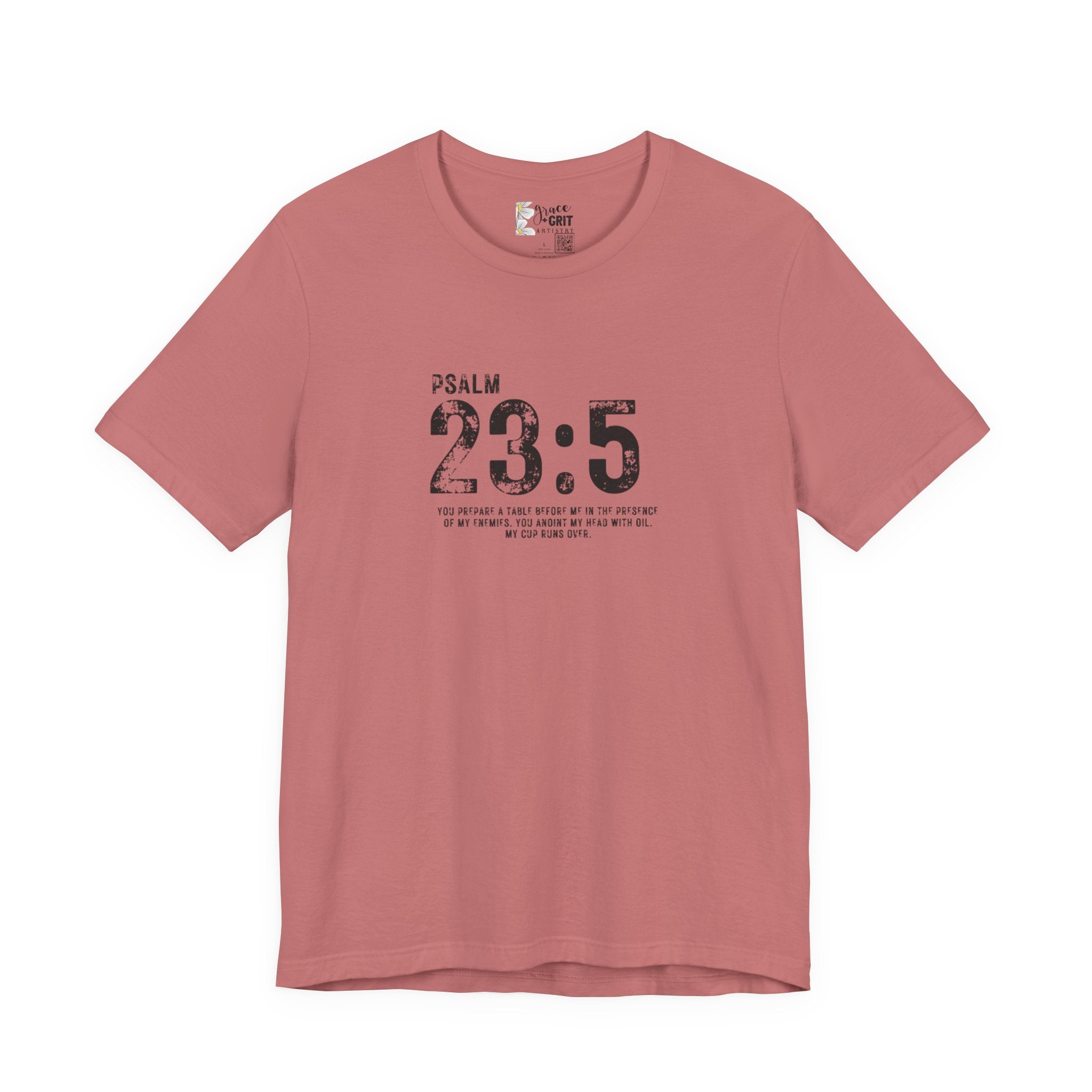 Psalm 23:5 T‑Shirt — Christian Inspirational Scripture Tee