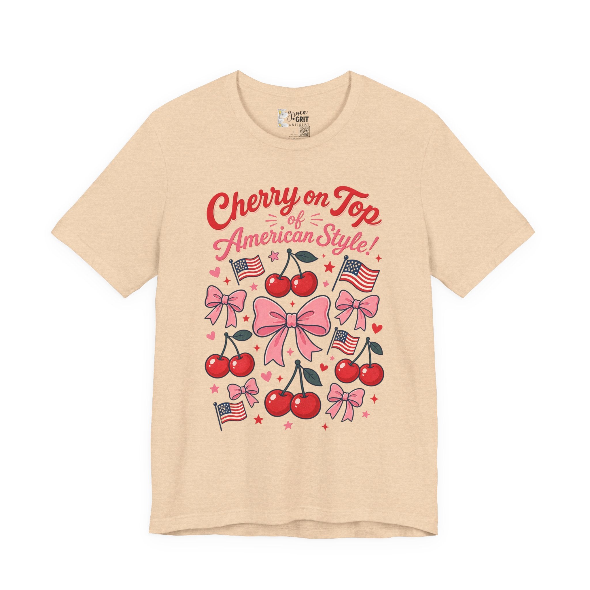Cherry on Top American Style Tee — Patriotic Cherry Graphic Shirt