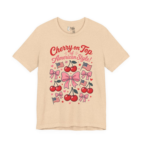 Cherry on Top American Style Tee — Patriotic Cherry Graphic Shirt