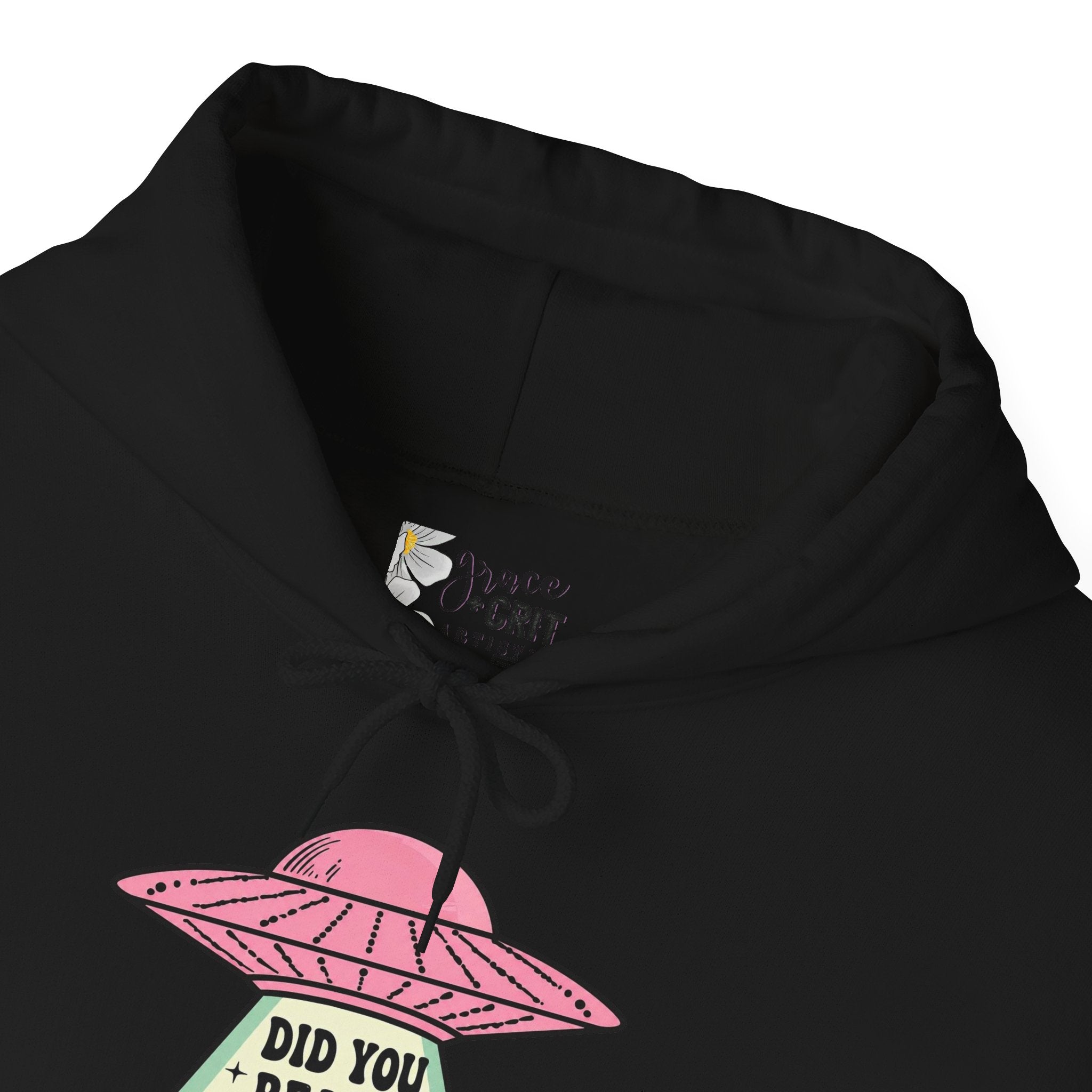 Alien UFO Hoodie — "Did You Really Beam Me Up?" Cute Retro Graphic Sweatshirt