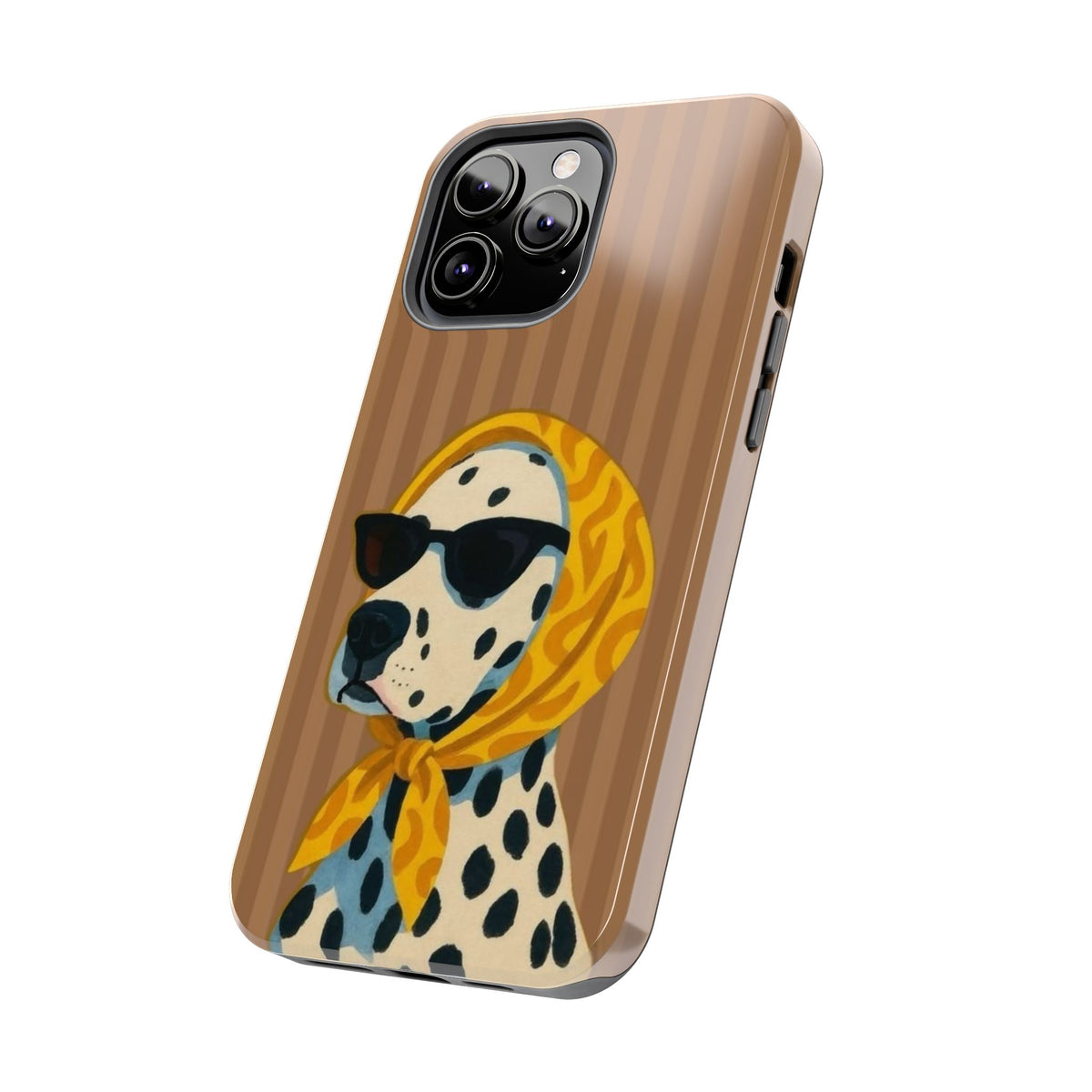 Dalmatian in Scarf Tough Phone Case — Retro Dog Print Protective Cover