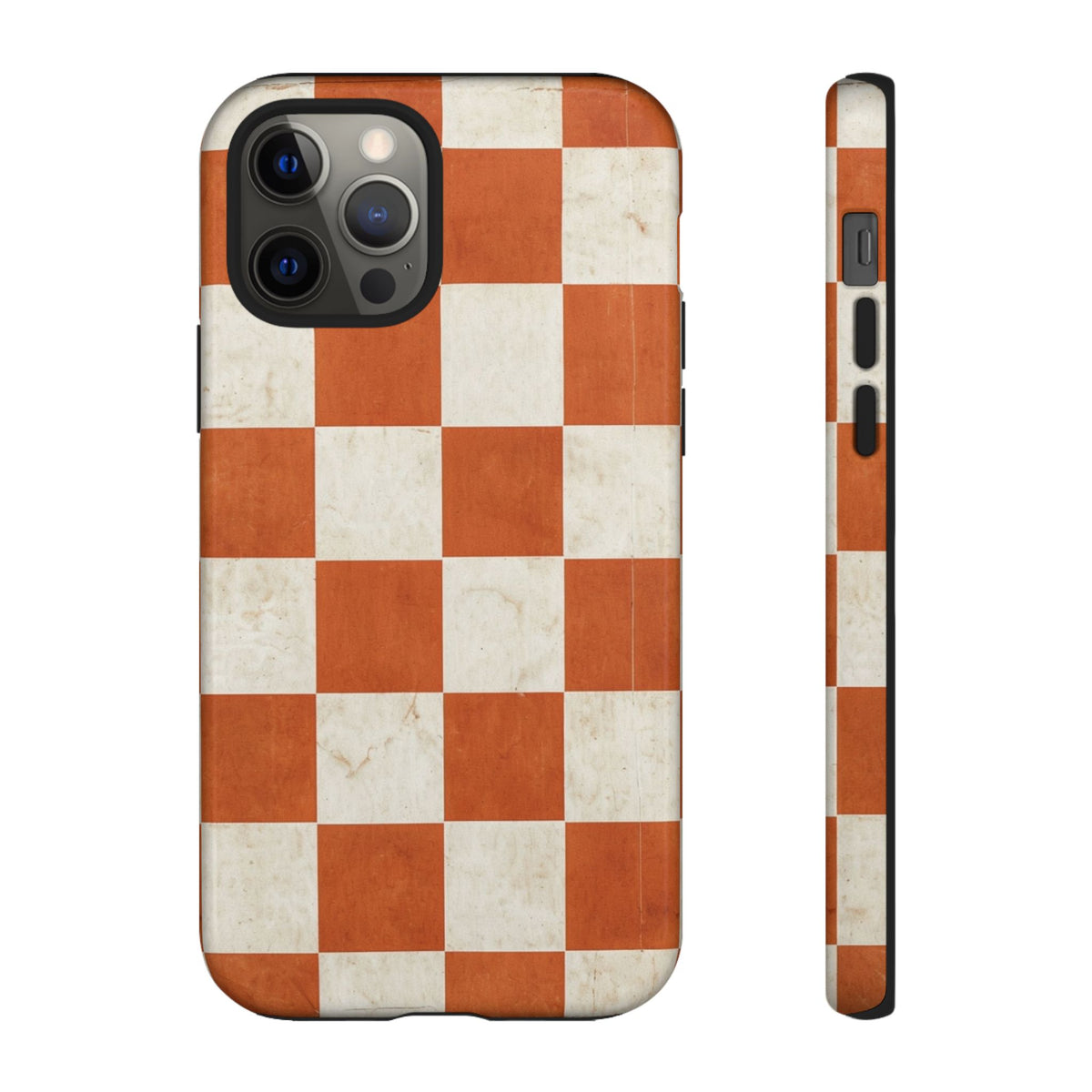 Vintage Orange Checkerboard Tough Phone Case