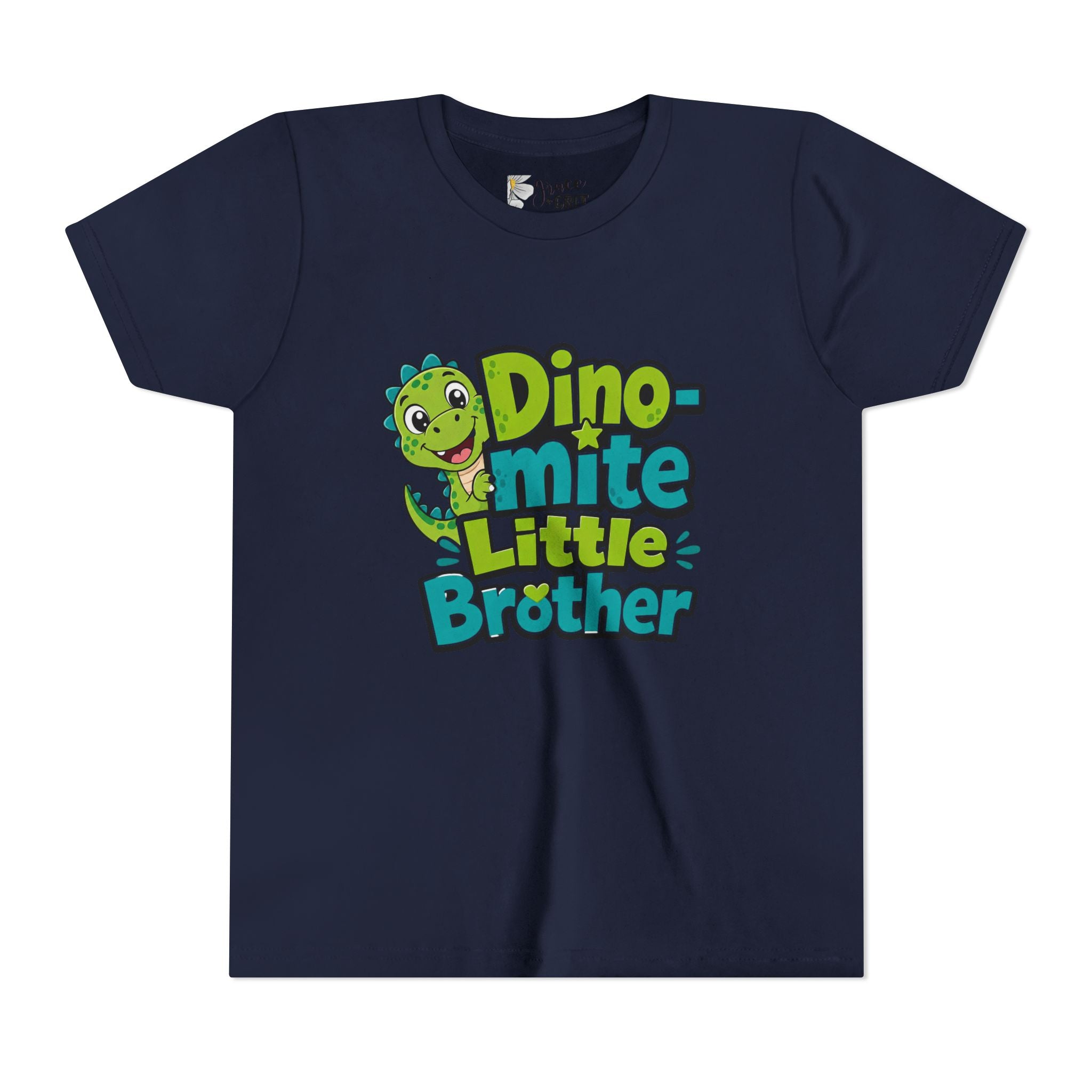 Youth T‑Shirt — 'Dino-mite Little Brother' Cute Dino Graphic Tee