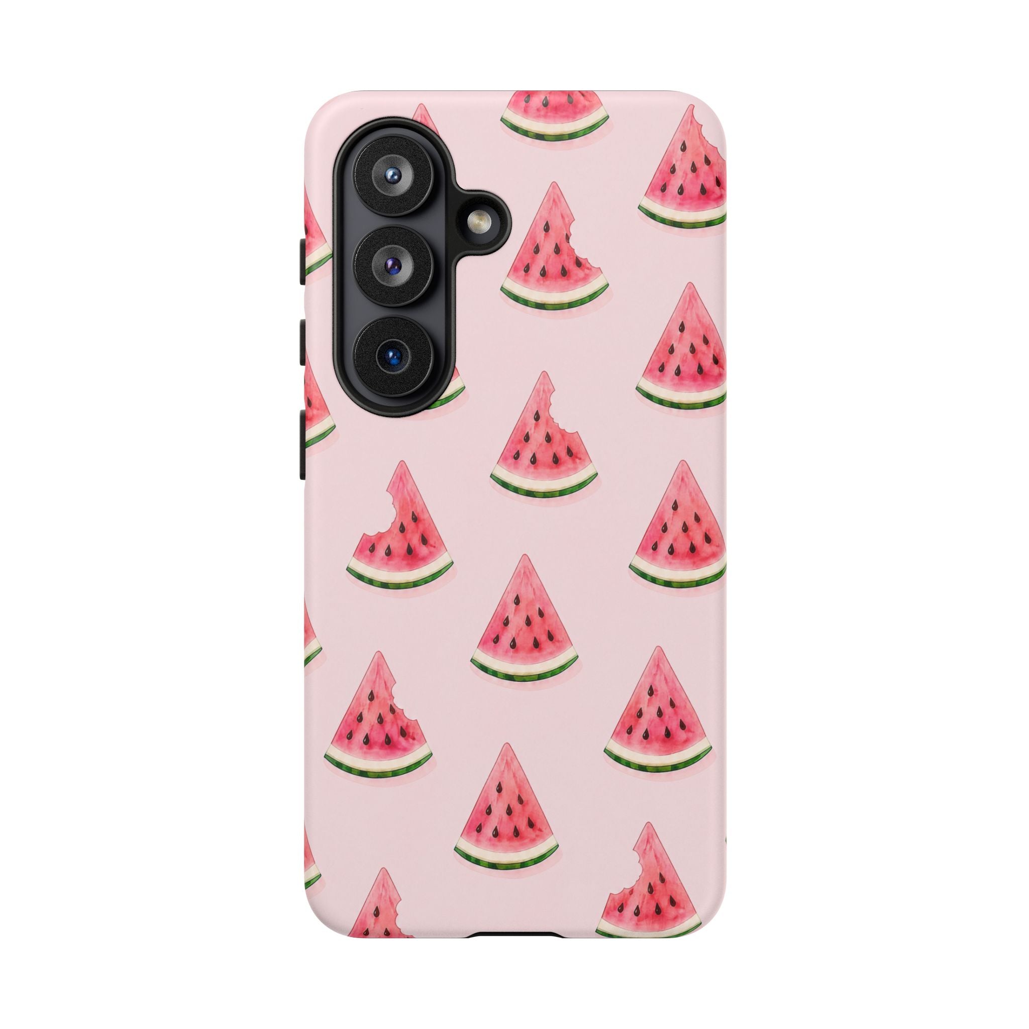 Watermelon Pattern Tough Phone Case — Pink Fruit Slice Protective Case