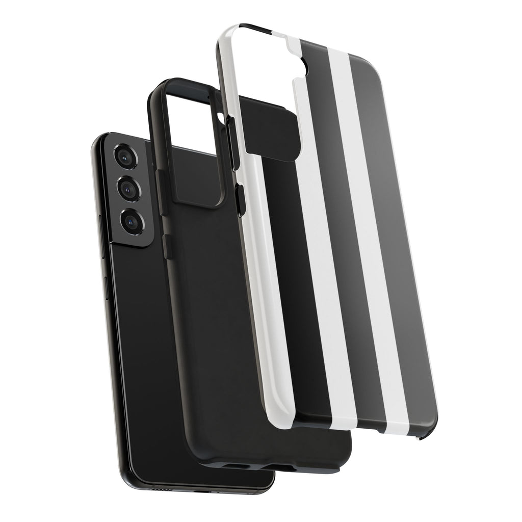 Black & White Bold Stripe Phone Case — Tough Protective Cover