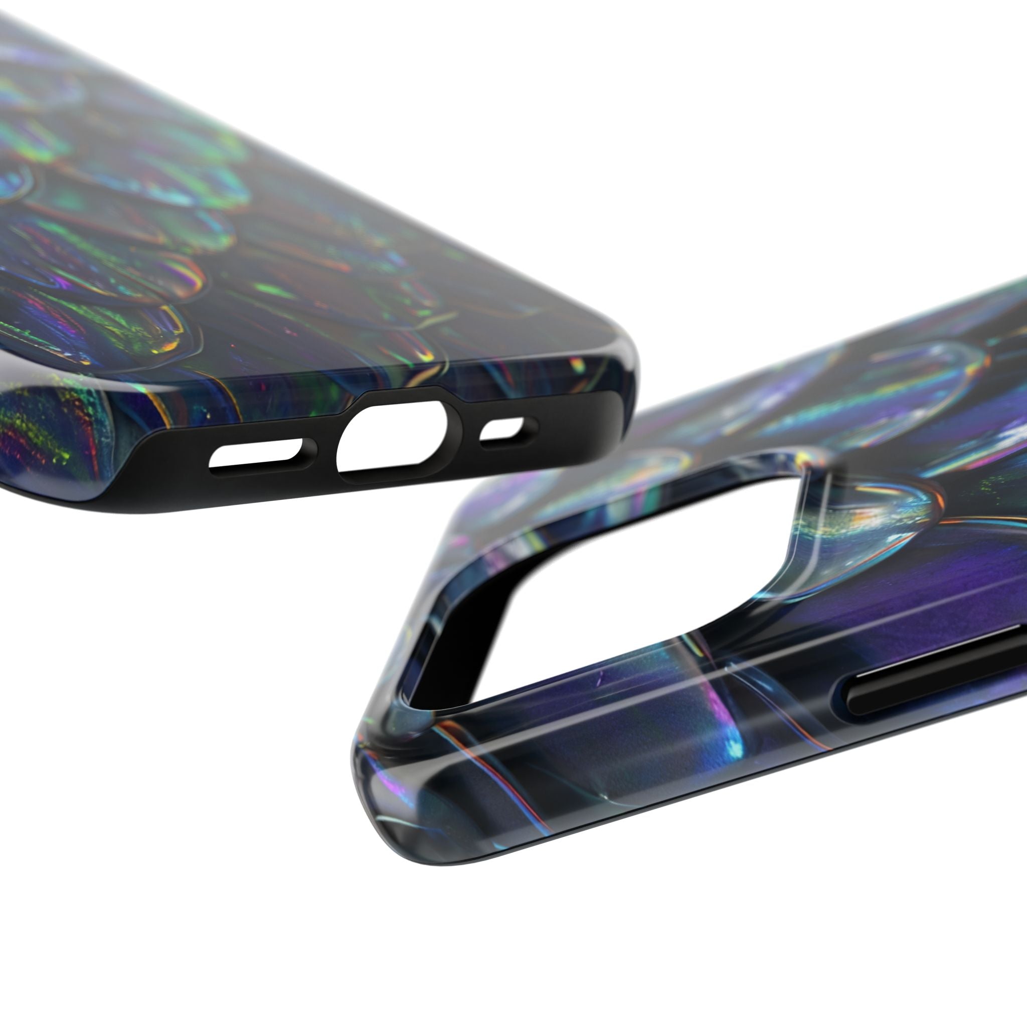 Holographic Mermaid Scale Tough Phone Case — Iridescent Protective Phone Cover