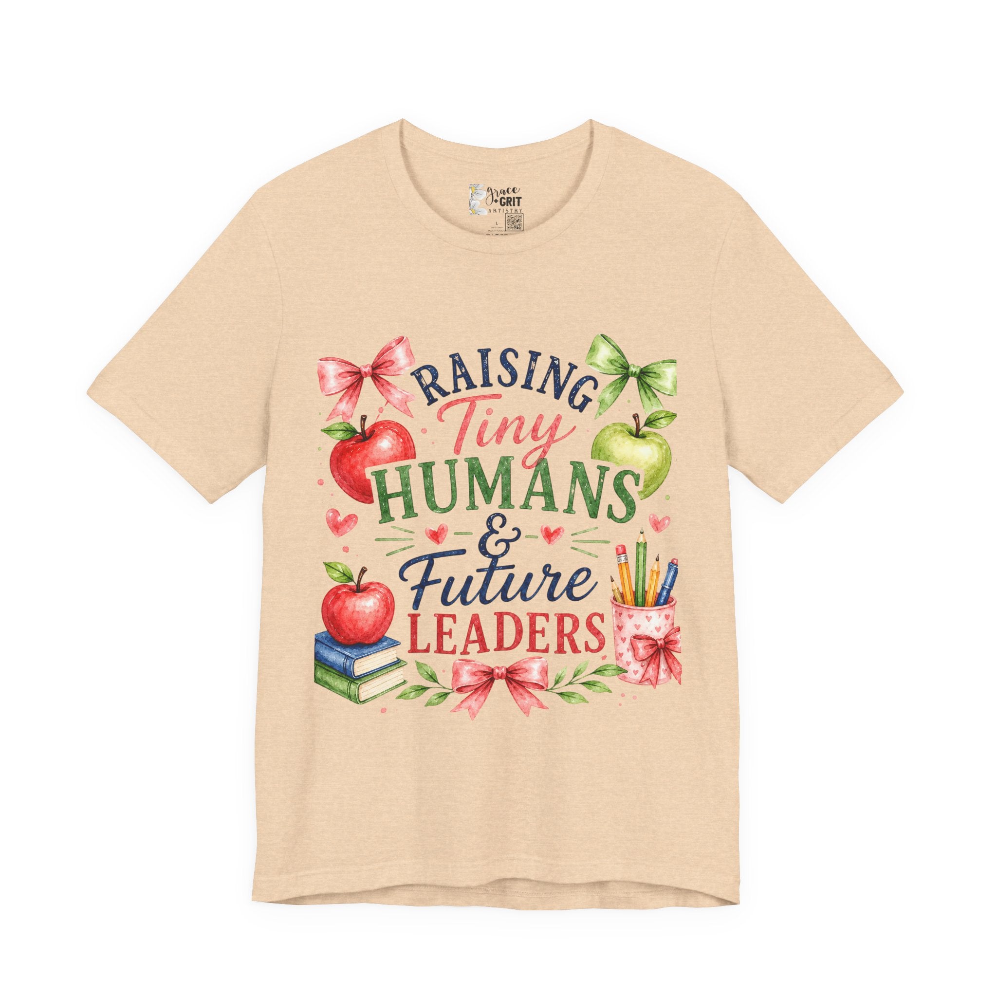 Teacher Mom T-Shirt – "Raising Tiny Humans & Future Leaders" Back-to-School Tee