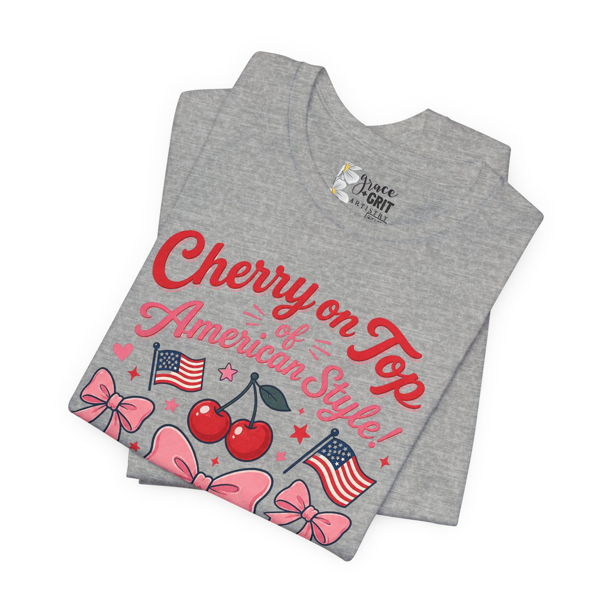 Cherry on Top American Style Tee — Patriotic Cherry Graphic Shirt