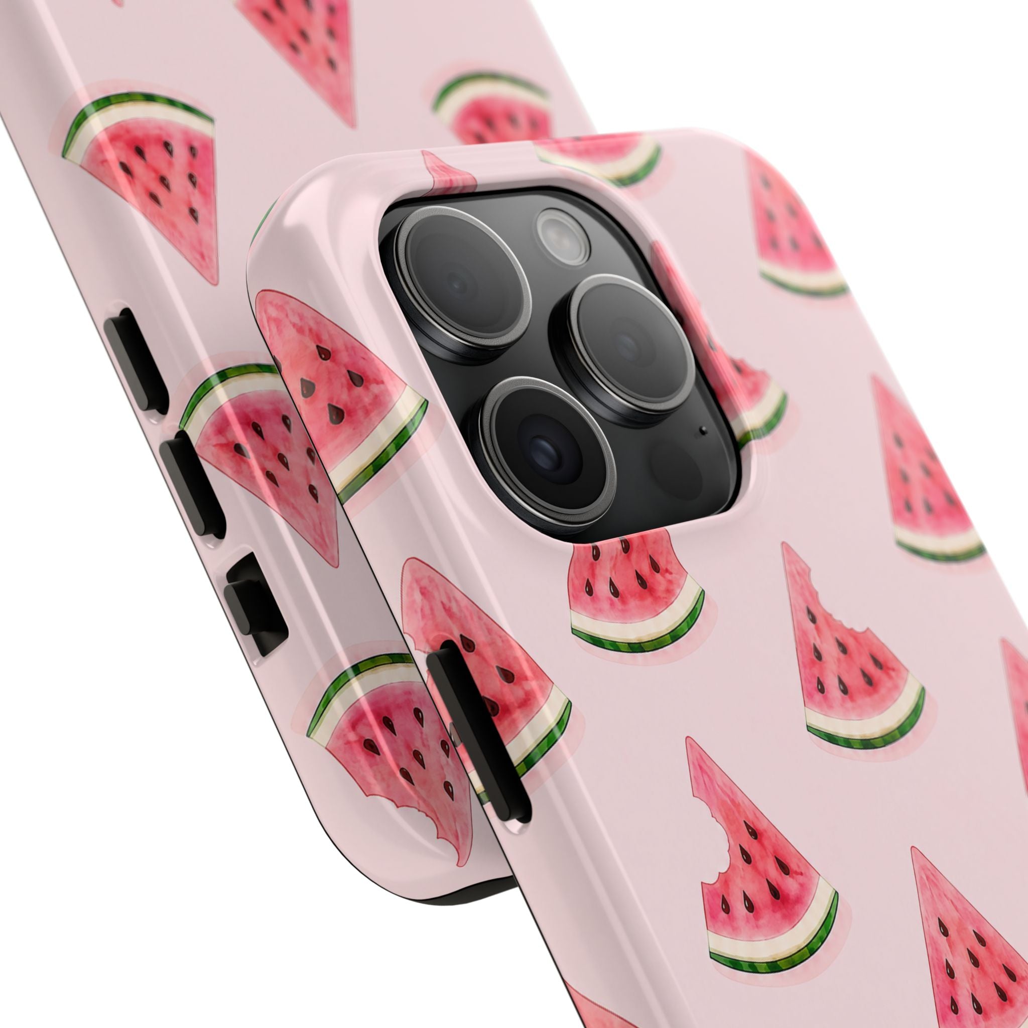 Watermelon Slice Tough Phone Case — Pink Fruit Pattern, Summer Phone Cover