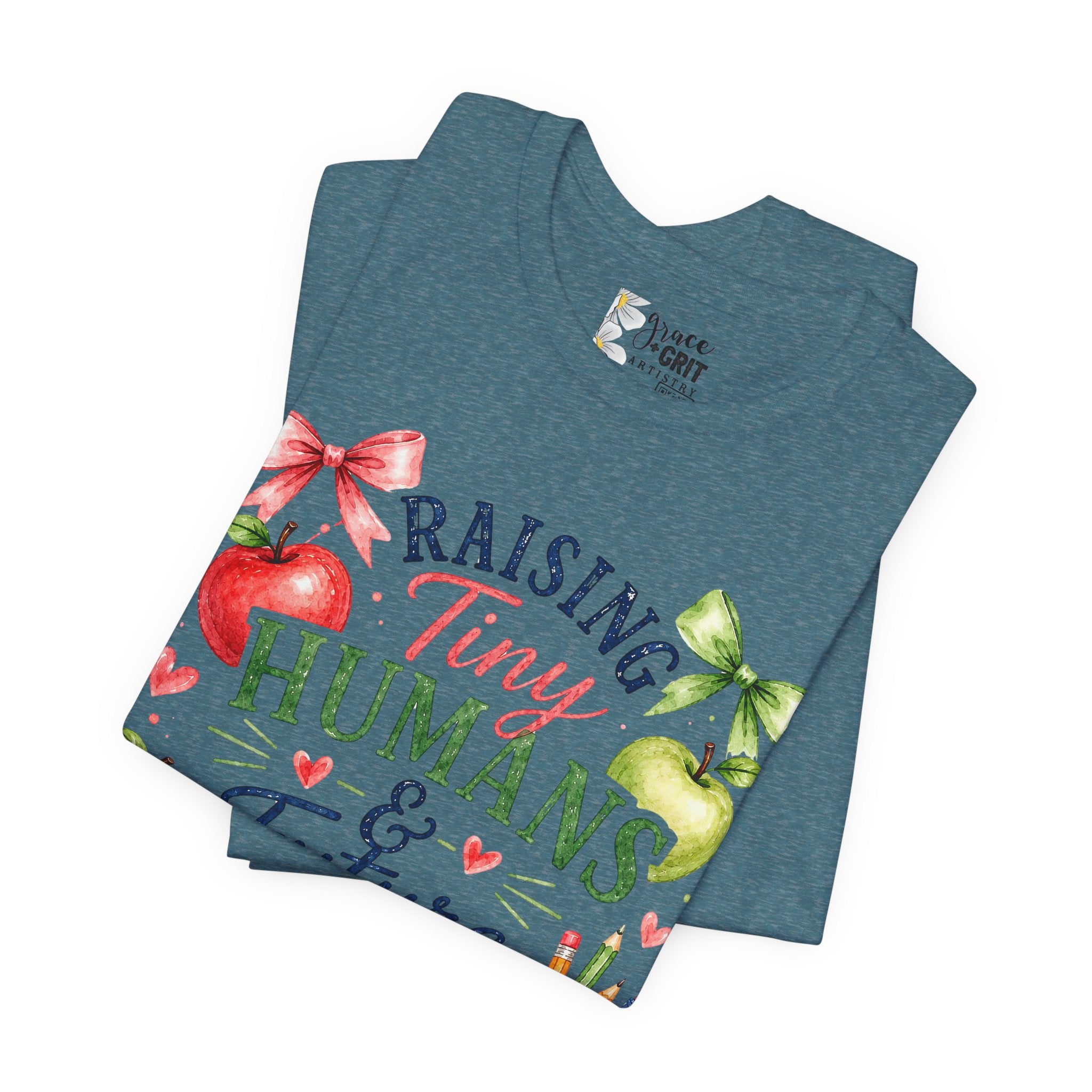 Teacher Mom T-Shirt – "Raising Tiny Humans & Future Leaders" Back-to-School Tee