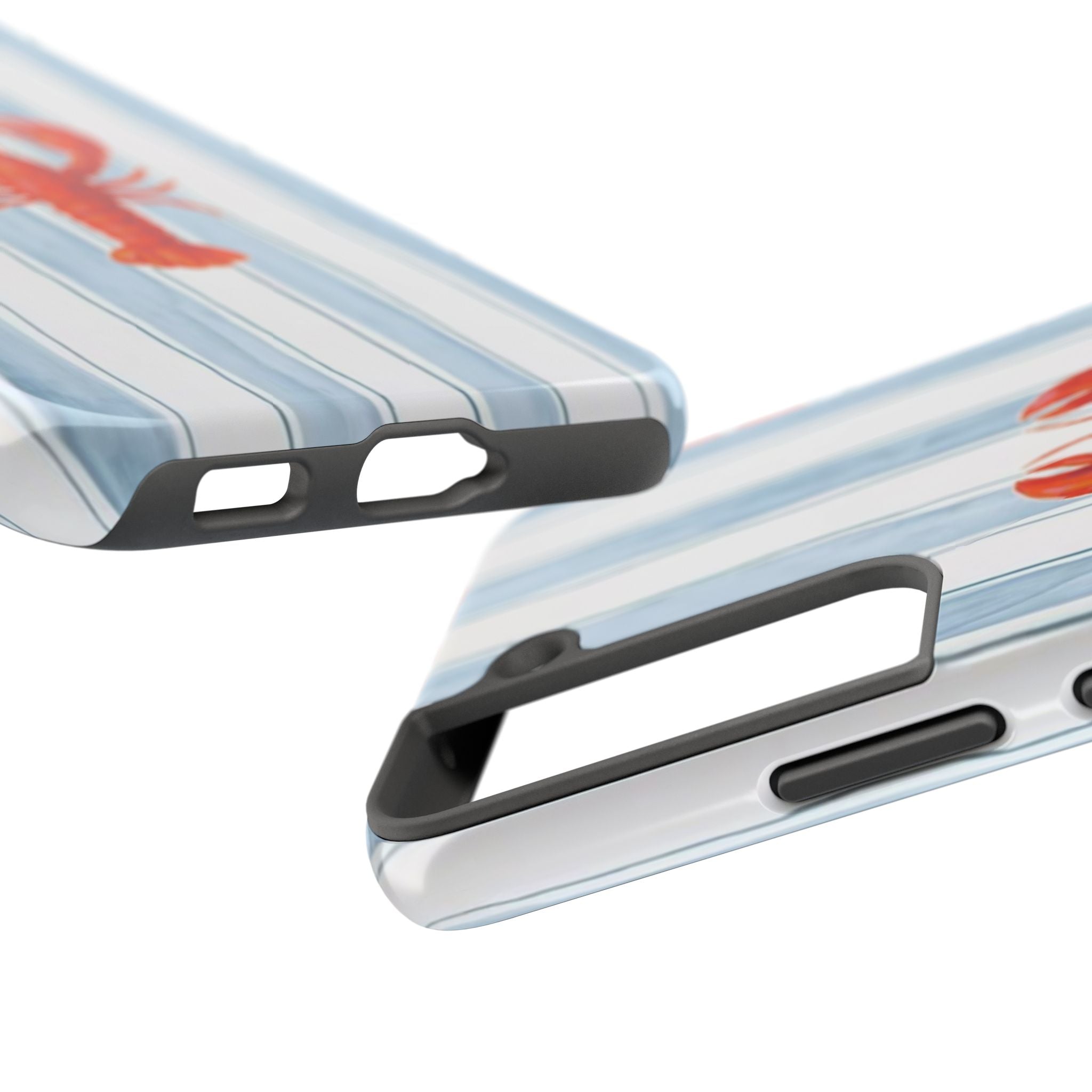 Lobster Stripe Tough Phone Case — Coastal Nautical Protective Cover