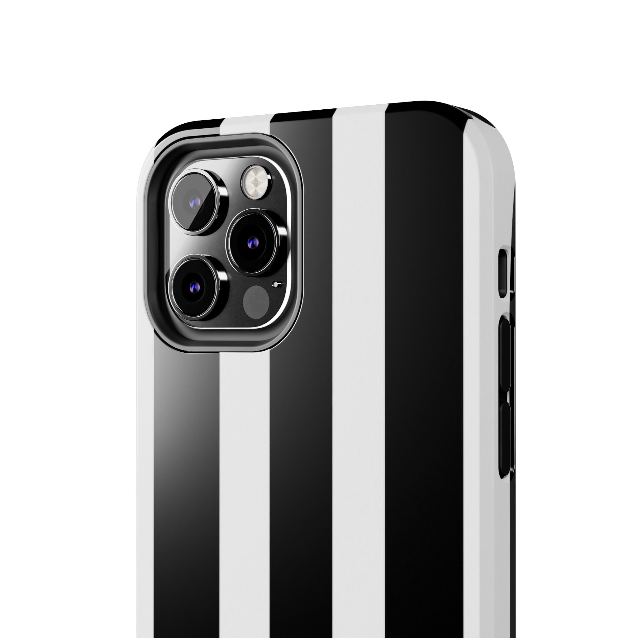 Black & White Bold Stripe Phone Case — Tough Protective Cover